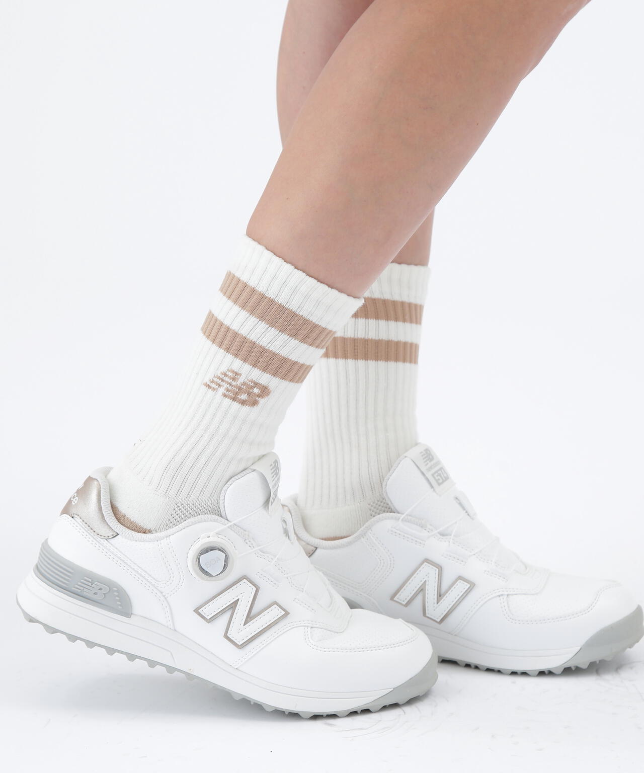 抗菌防臭 ラインNBロゴ ミドルソックス (WOMENS)