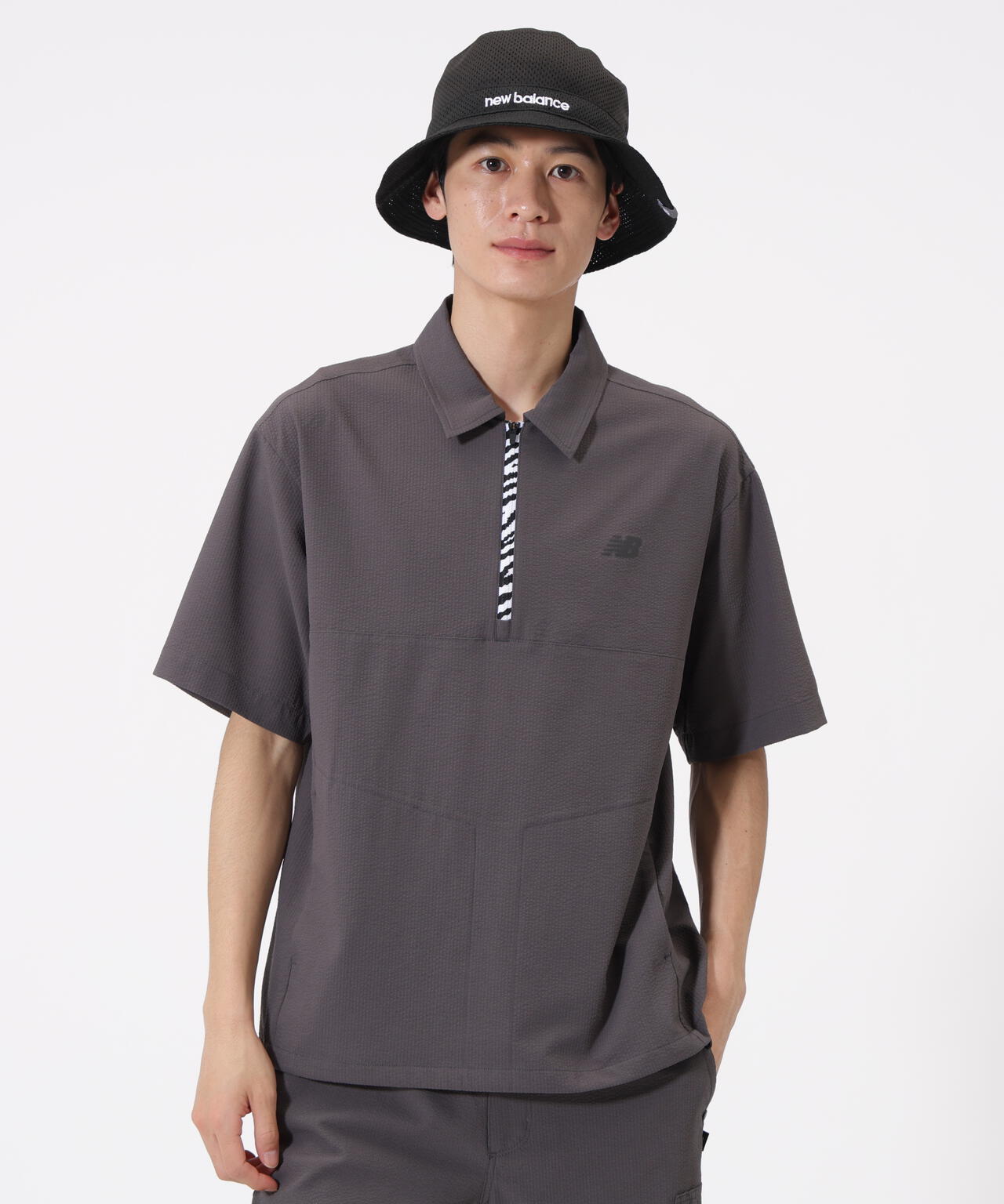 【直営店舗限定カラー有】ハーフジップ シャツアウター (MENS)