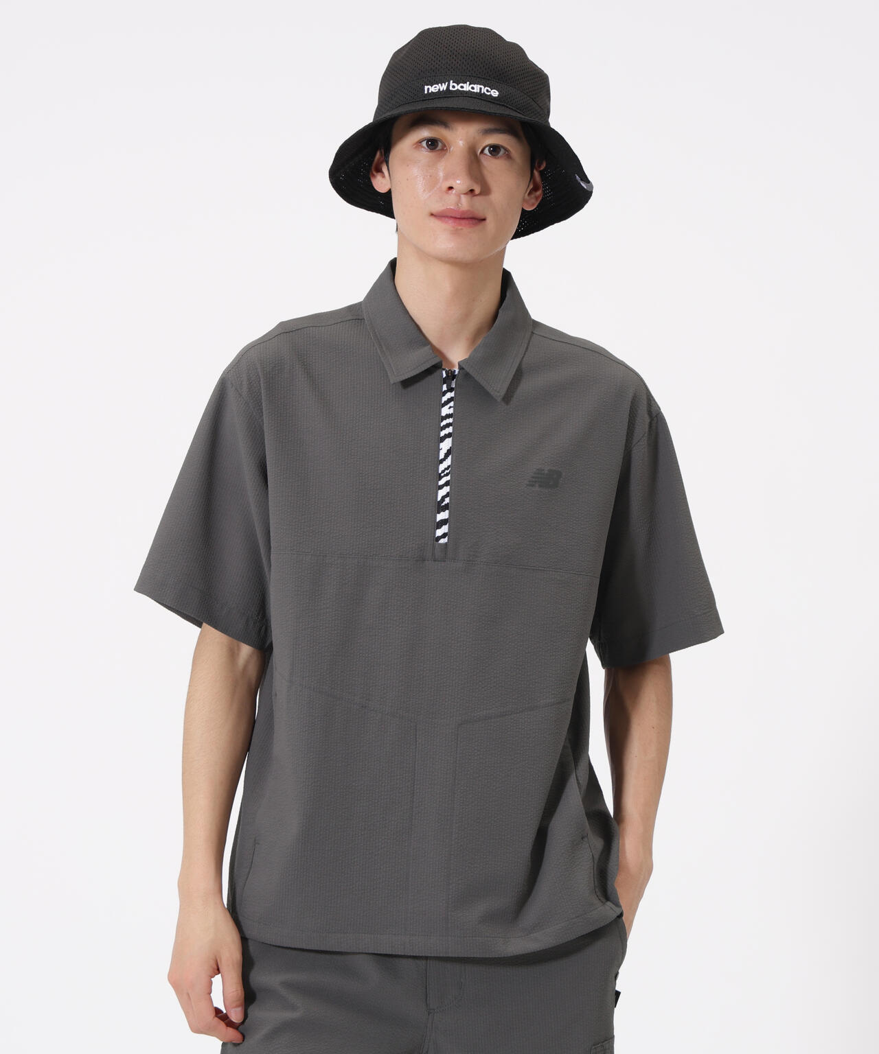 【直営店舗限定カラー有】ハーフジップ シャツアウター (MENS)