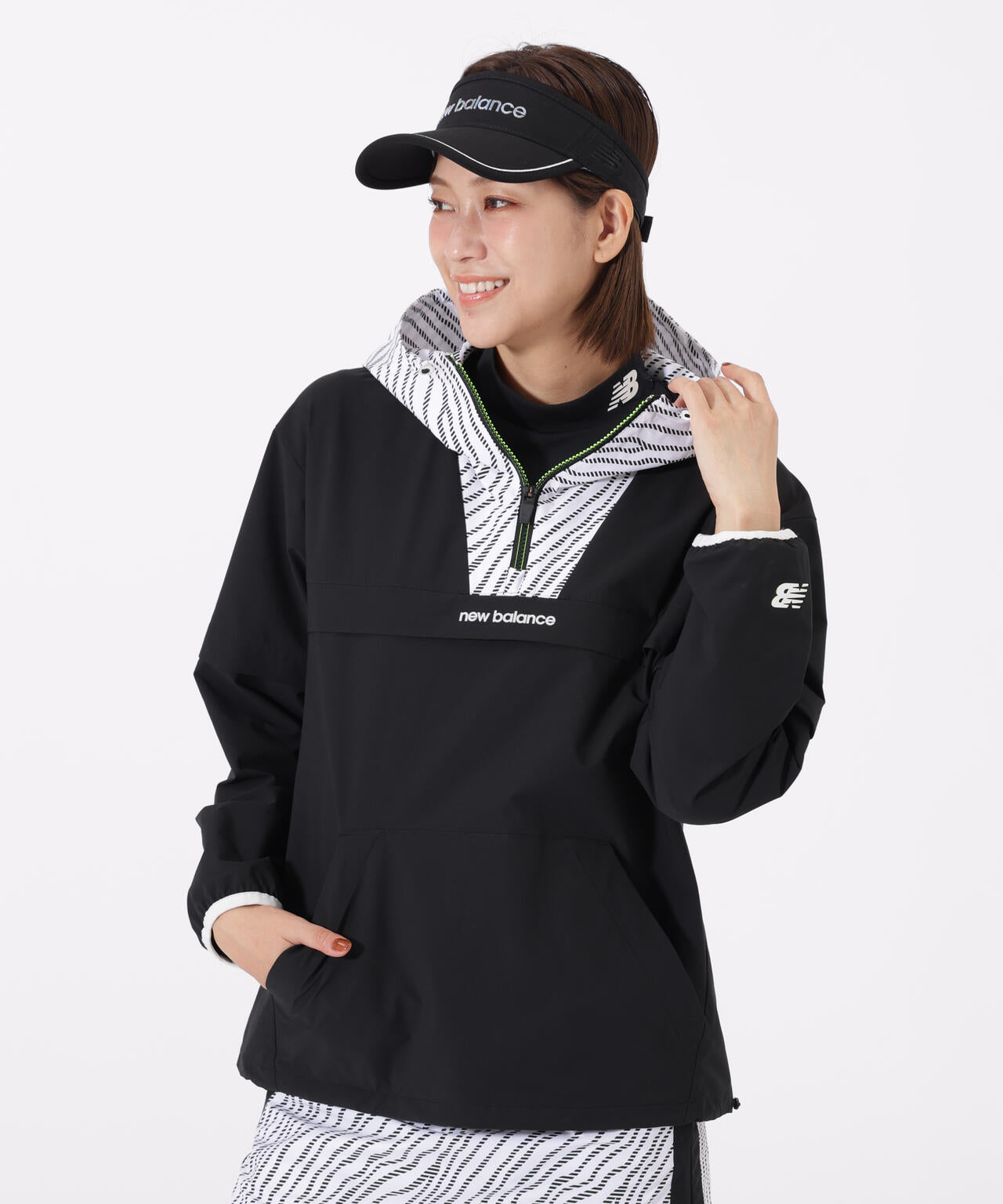 袖脱着 2WAY ハーフジップ プルオーバー フーディー (WOMENS)