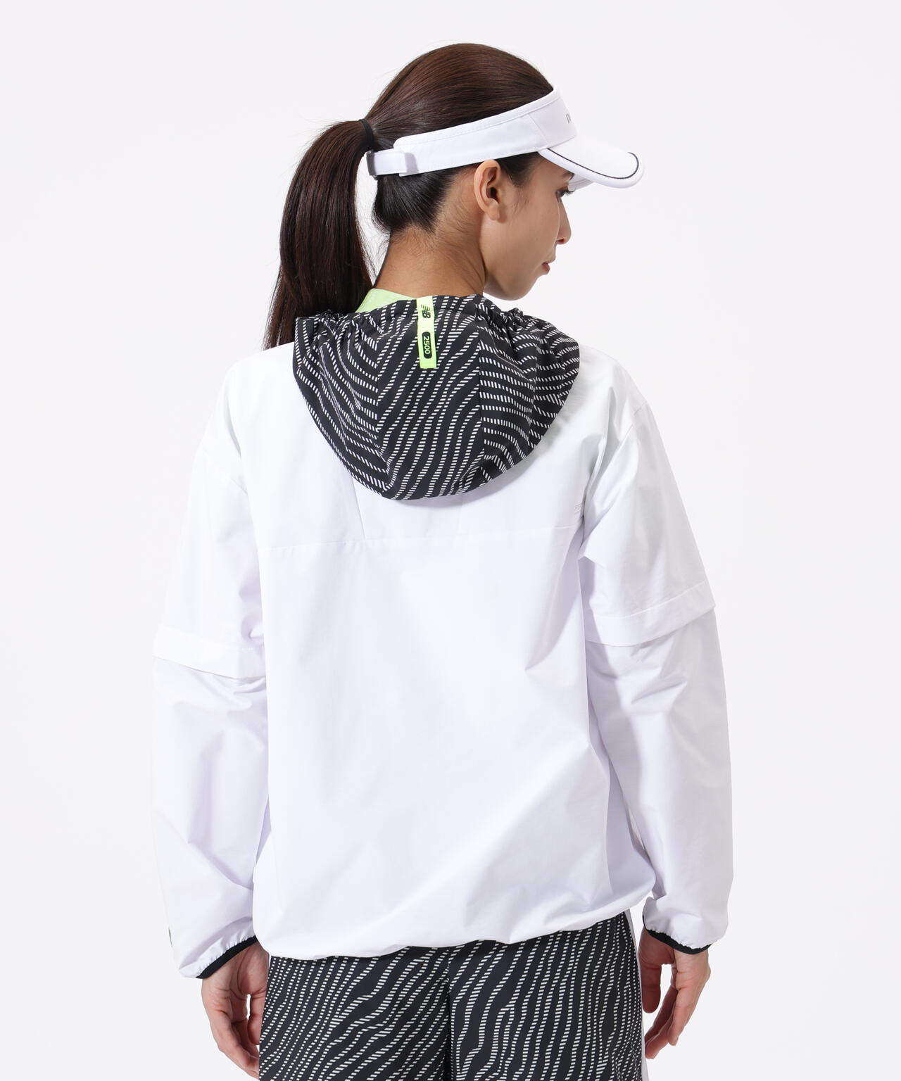 袖脱着 2WAY ハーフジップ プルオーバー フーディー (WOMENS)