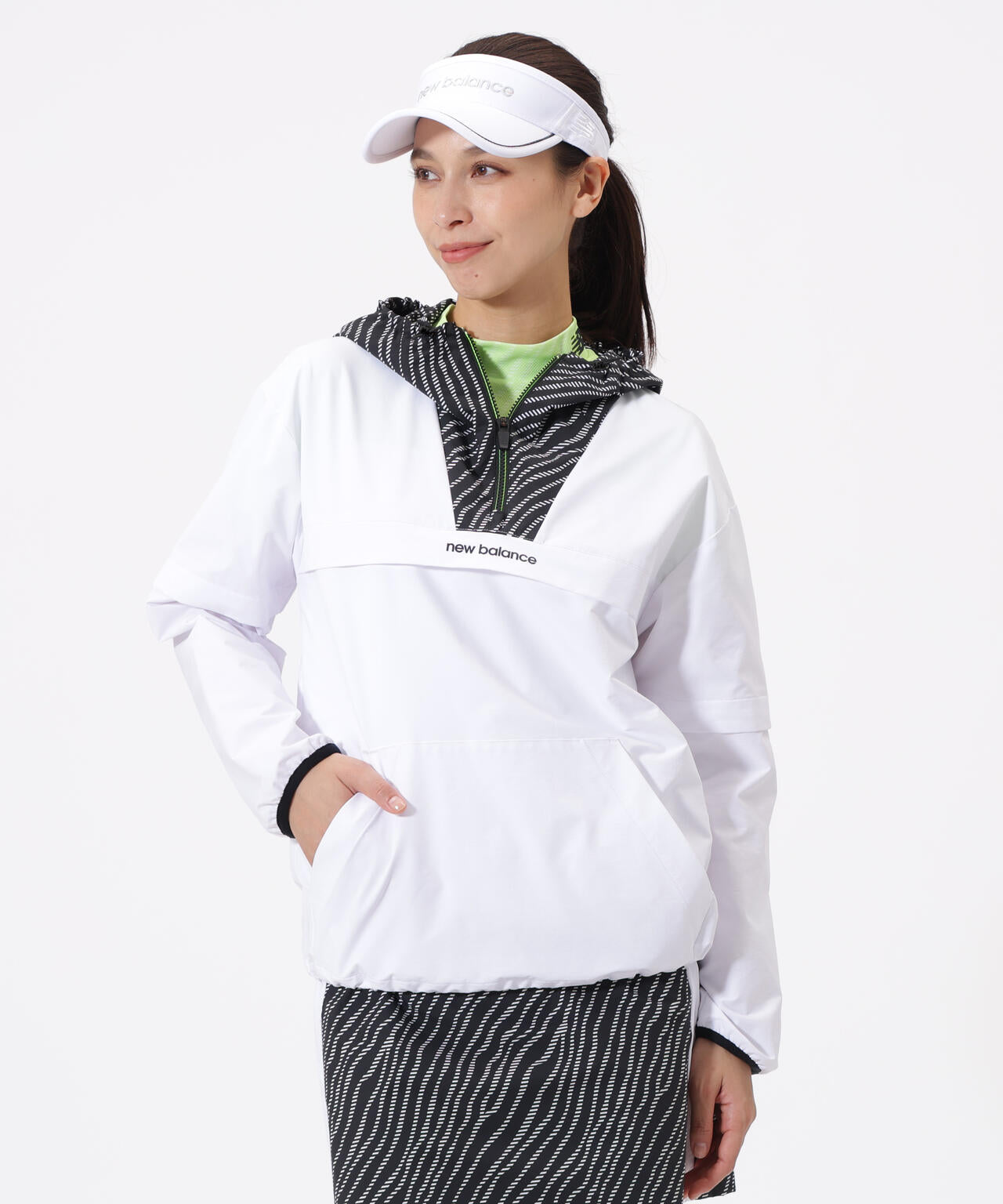 袖脱着 2WAY ハーフジップ プルオーバー フーディー (WOMENS)