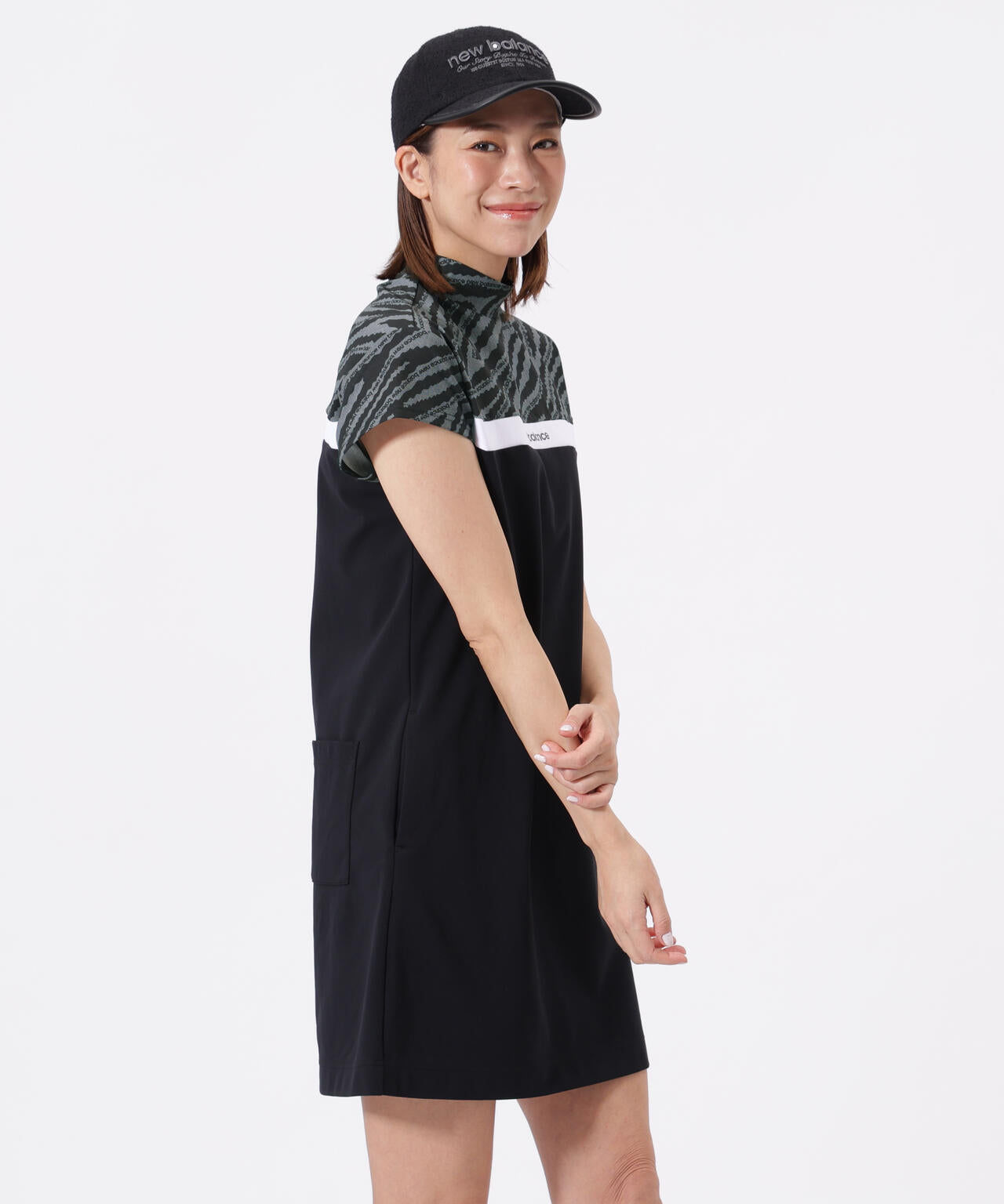 半袖 モックネック ワンピース (WOMENS)