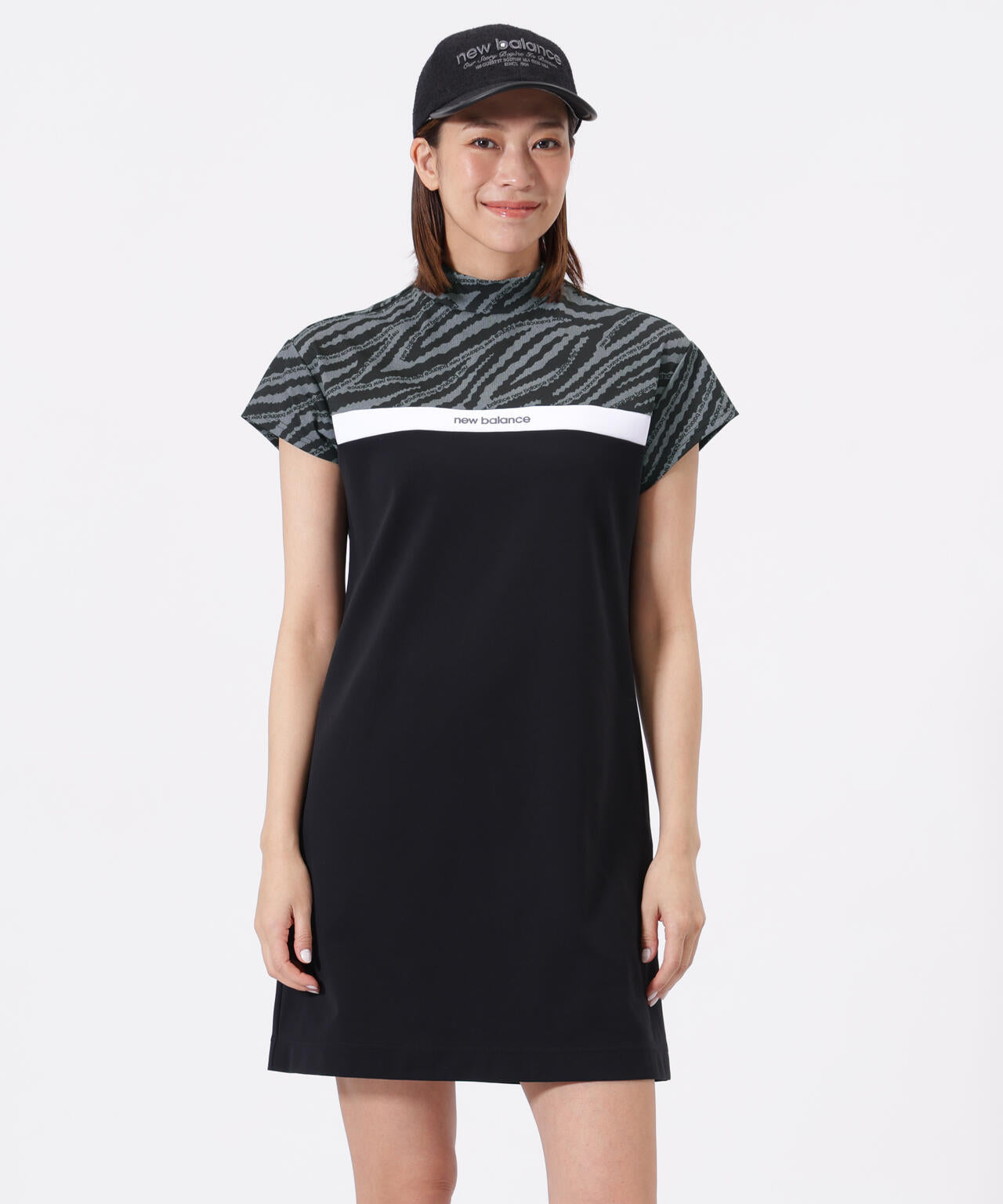 半袖 モックネック ワンピース (WOMENS)