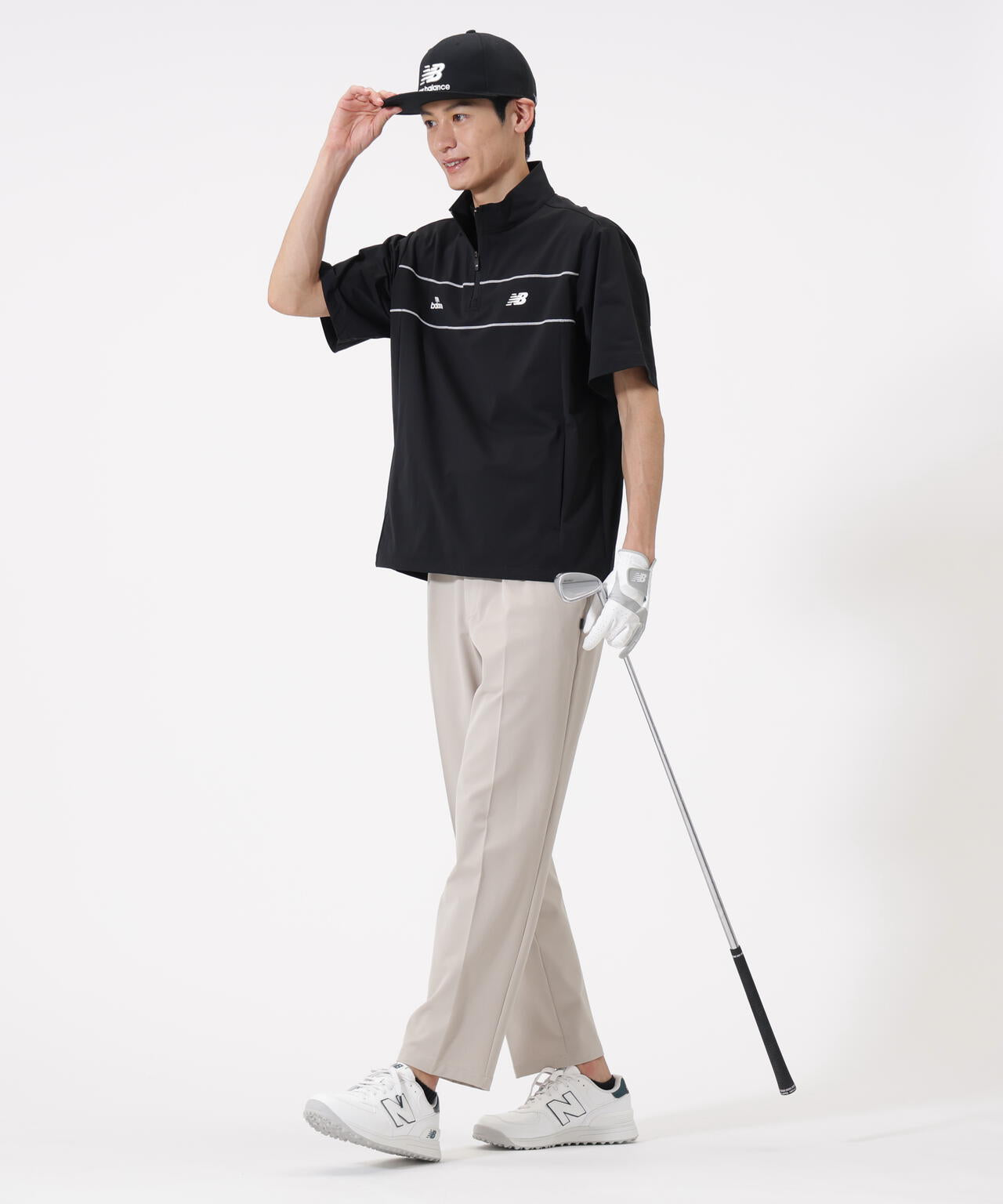 ハーフスリーブ スタンドジップ プルオーバー (MENS)