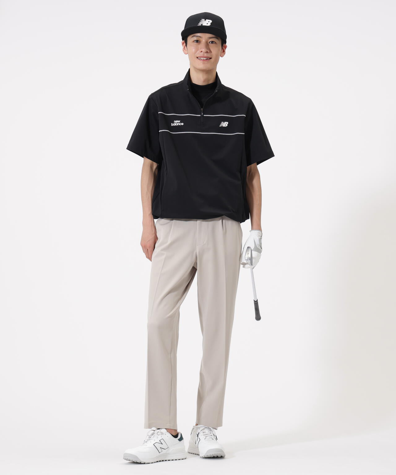 ハーフスリーブ スタンドジップ プルオーバー (MENS)