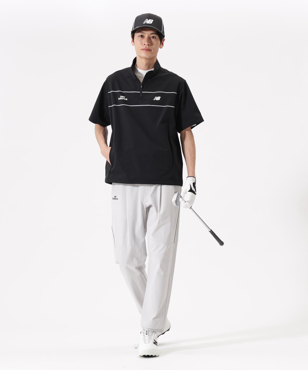 ハーフスリーブ スタンドジップ プルオーバー (MENS)