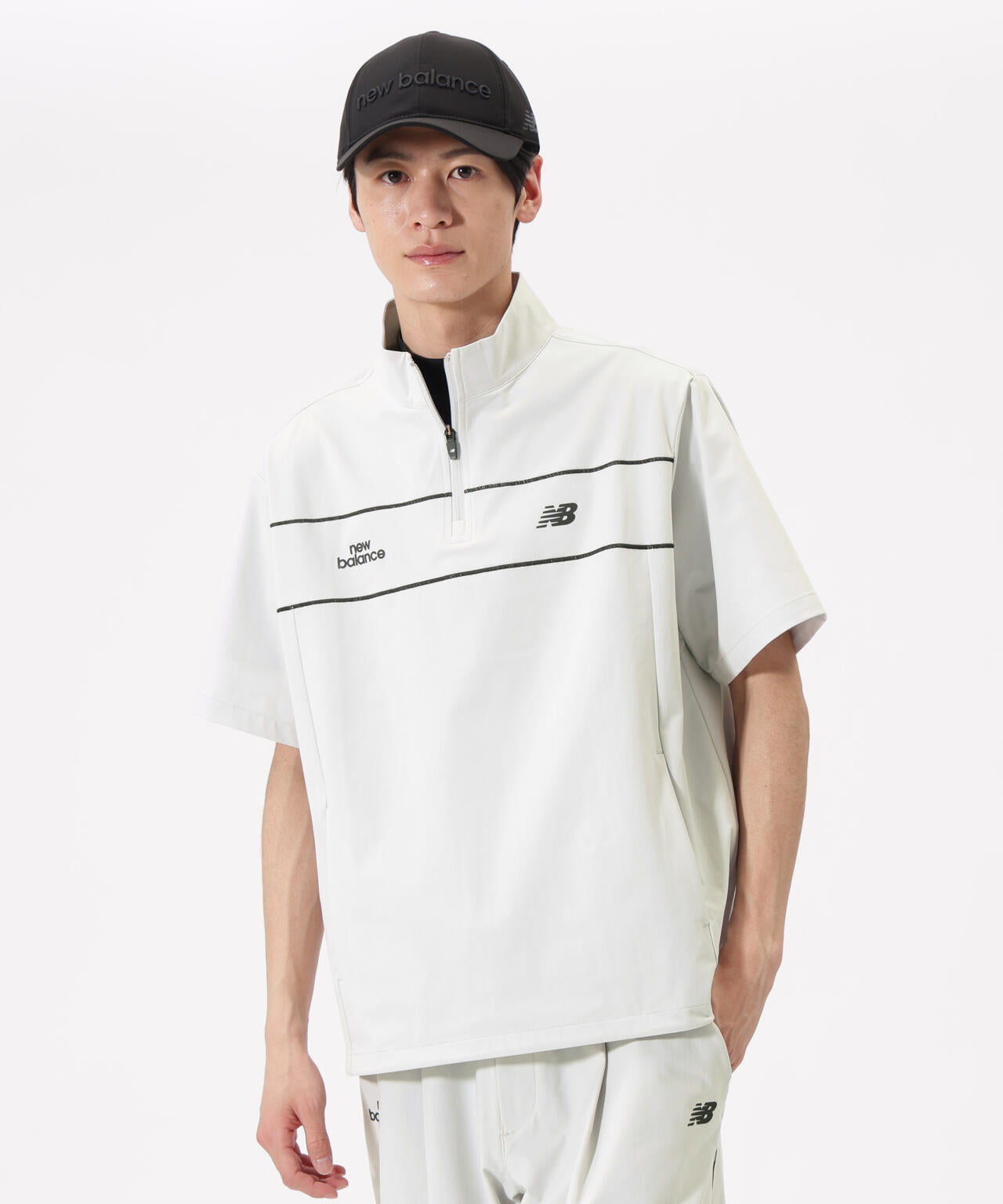 ハーフスリーブ スタンドジップ プルオーバー (MENS)