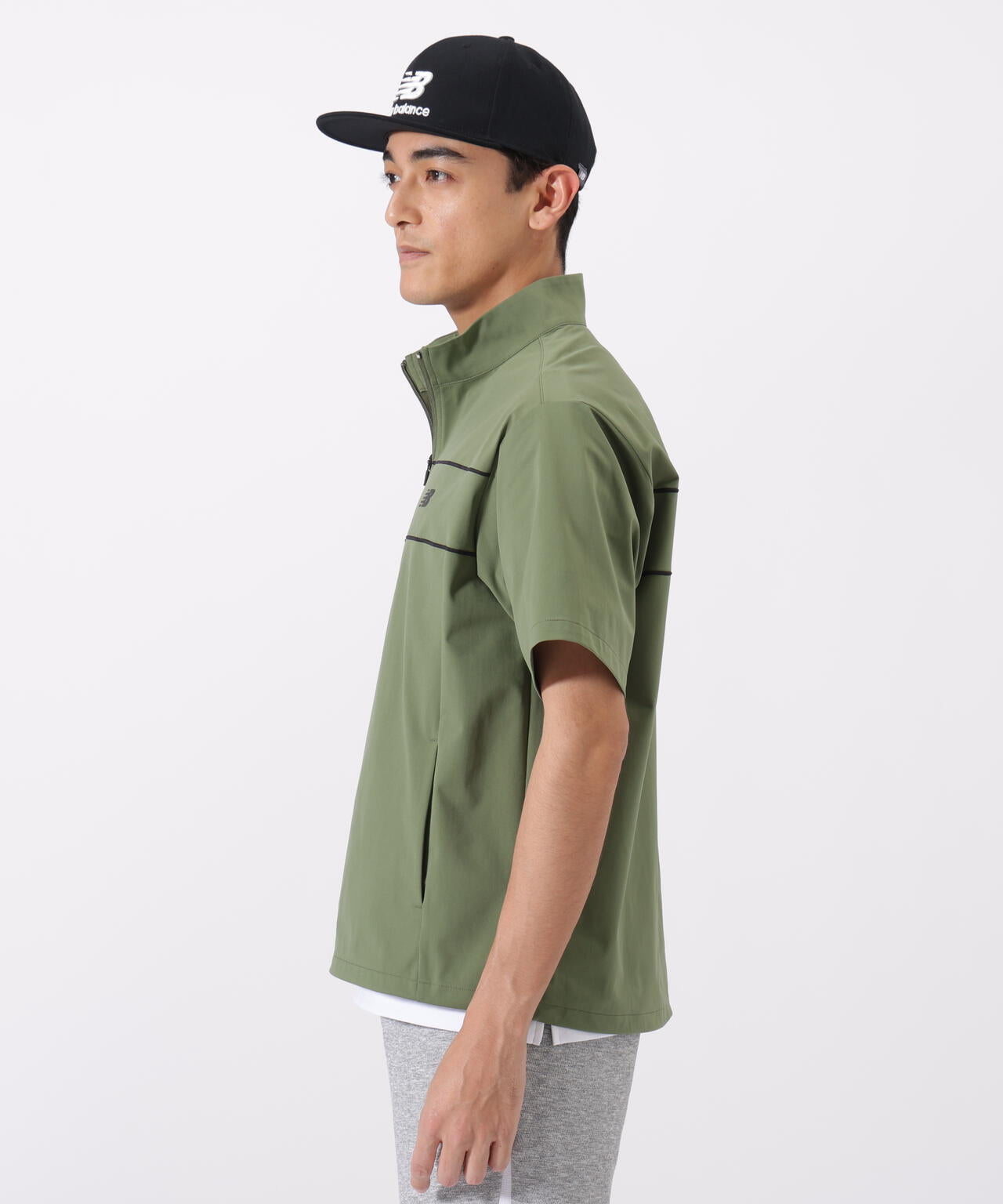 ハーフスリーブ スタンドジップ プルオーバー (MENS)