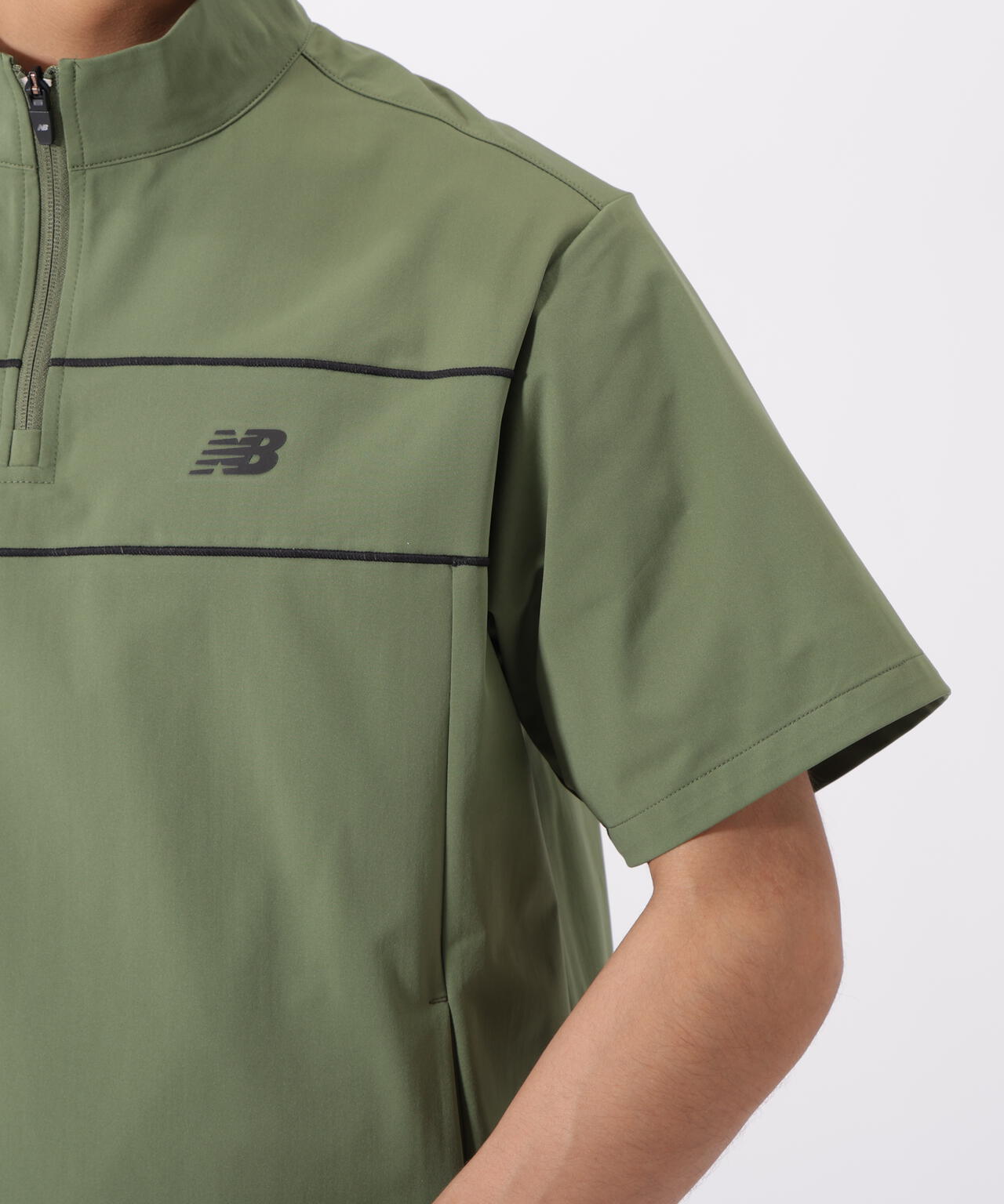 ハーフスリーブ スタンドジップ プルオーバー (MENS)