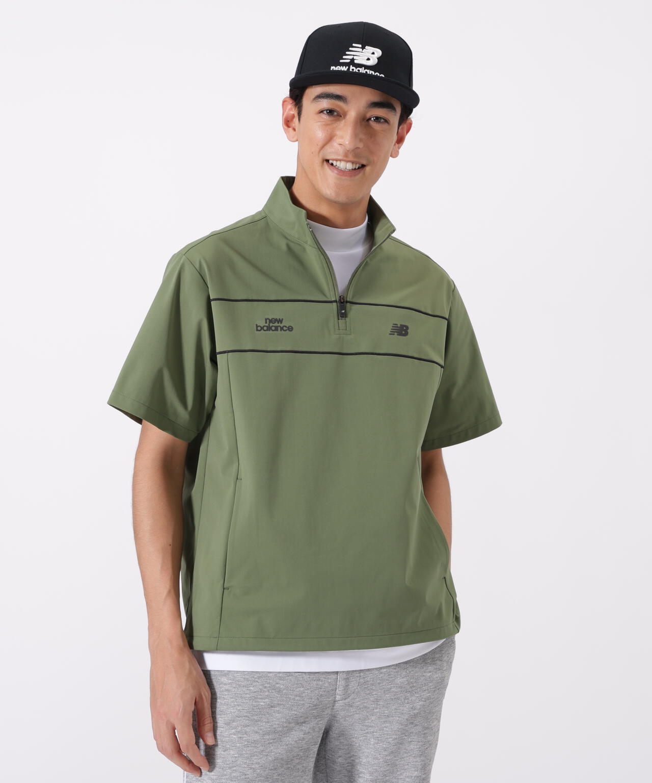 ハーフスリーブ スタンドジップ プルオーバー (MENS)