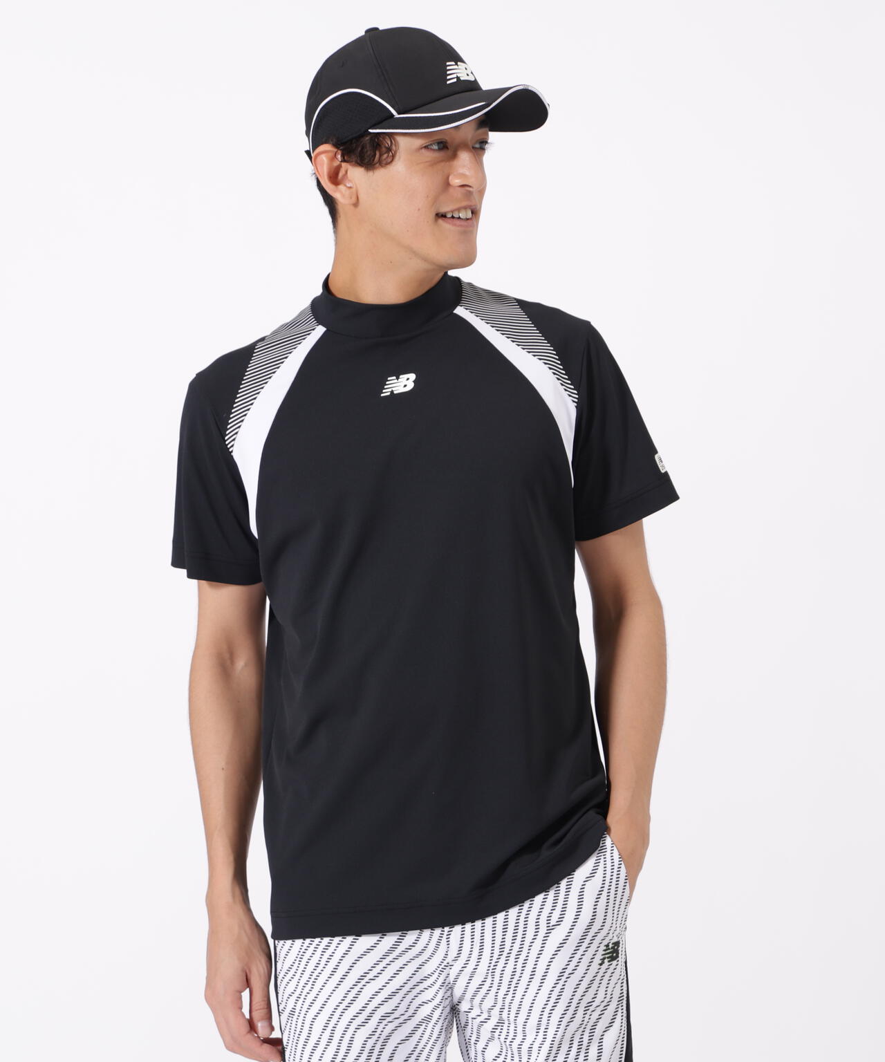 UV 防透 ストレッチ 半袖 モックネック プルオーバー (MENS)