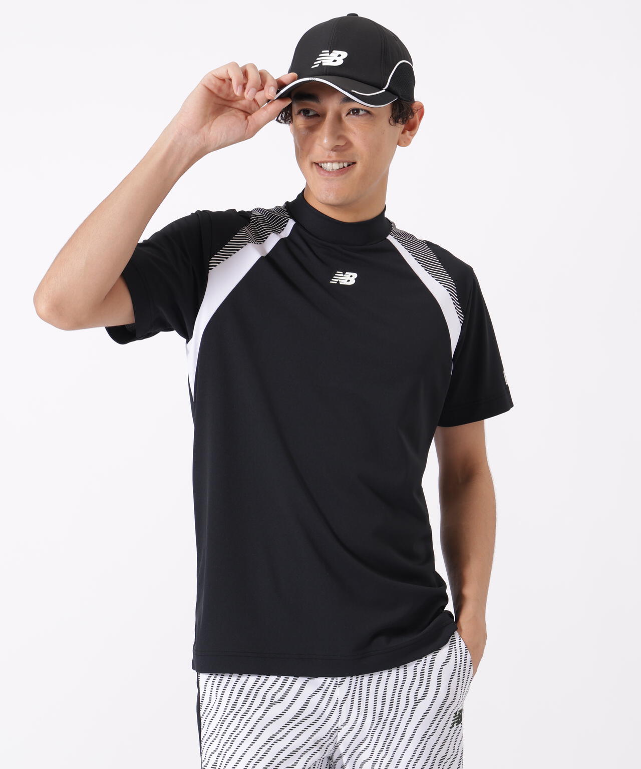 UV 防透 ストレッチ 半袖 モックネック プルオーバー (MENS)