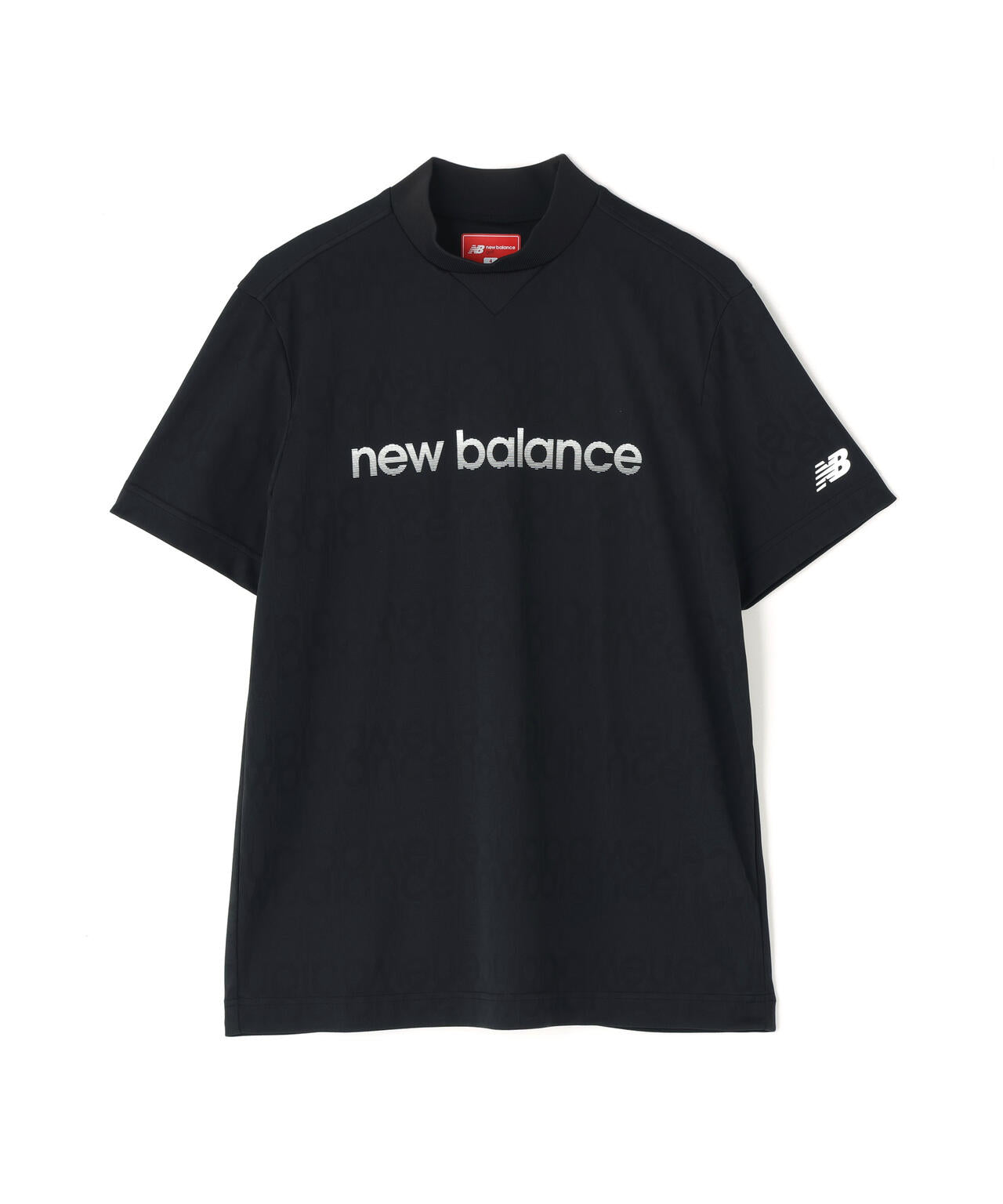 リフレクトロゴボーダー柄 ショートスリーブ モックネック プルオーバー (MENS)