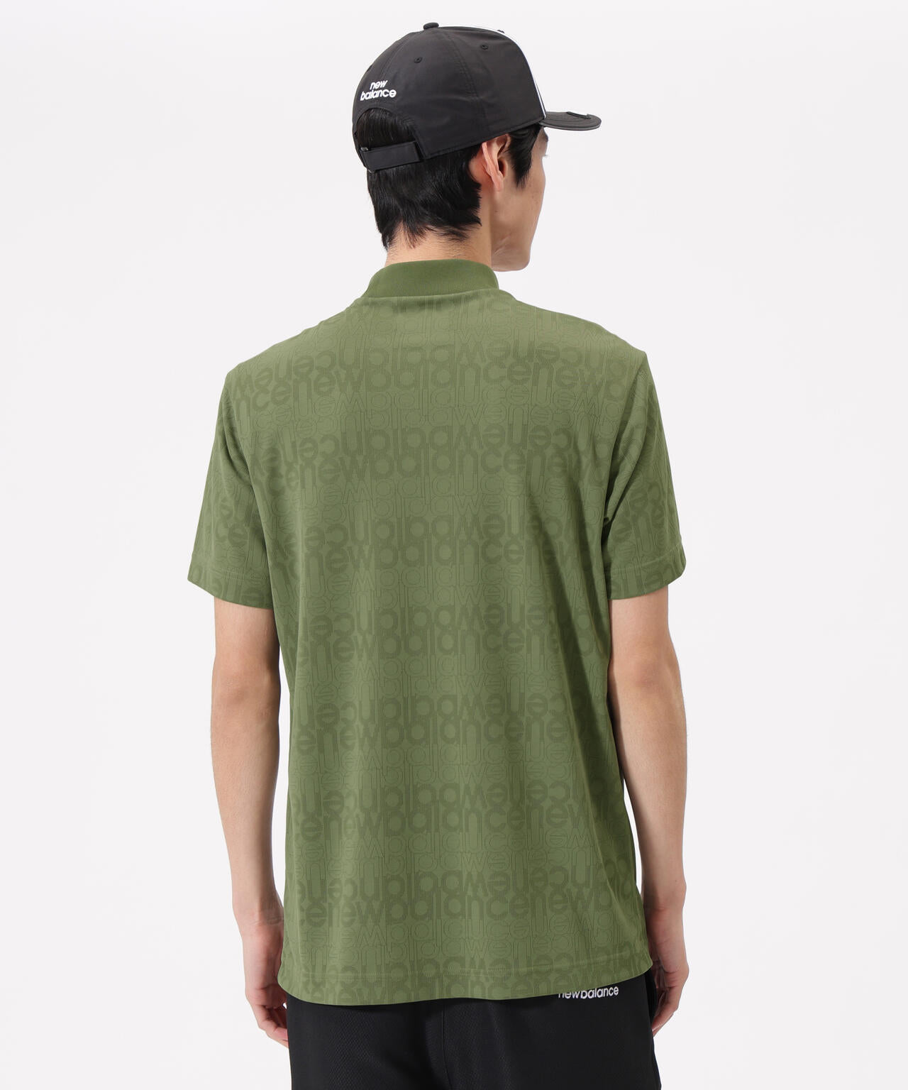 リフレクトロゴボーダー柄 ショートスリーブ モックネック プルオーバー (MENS)