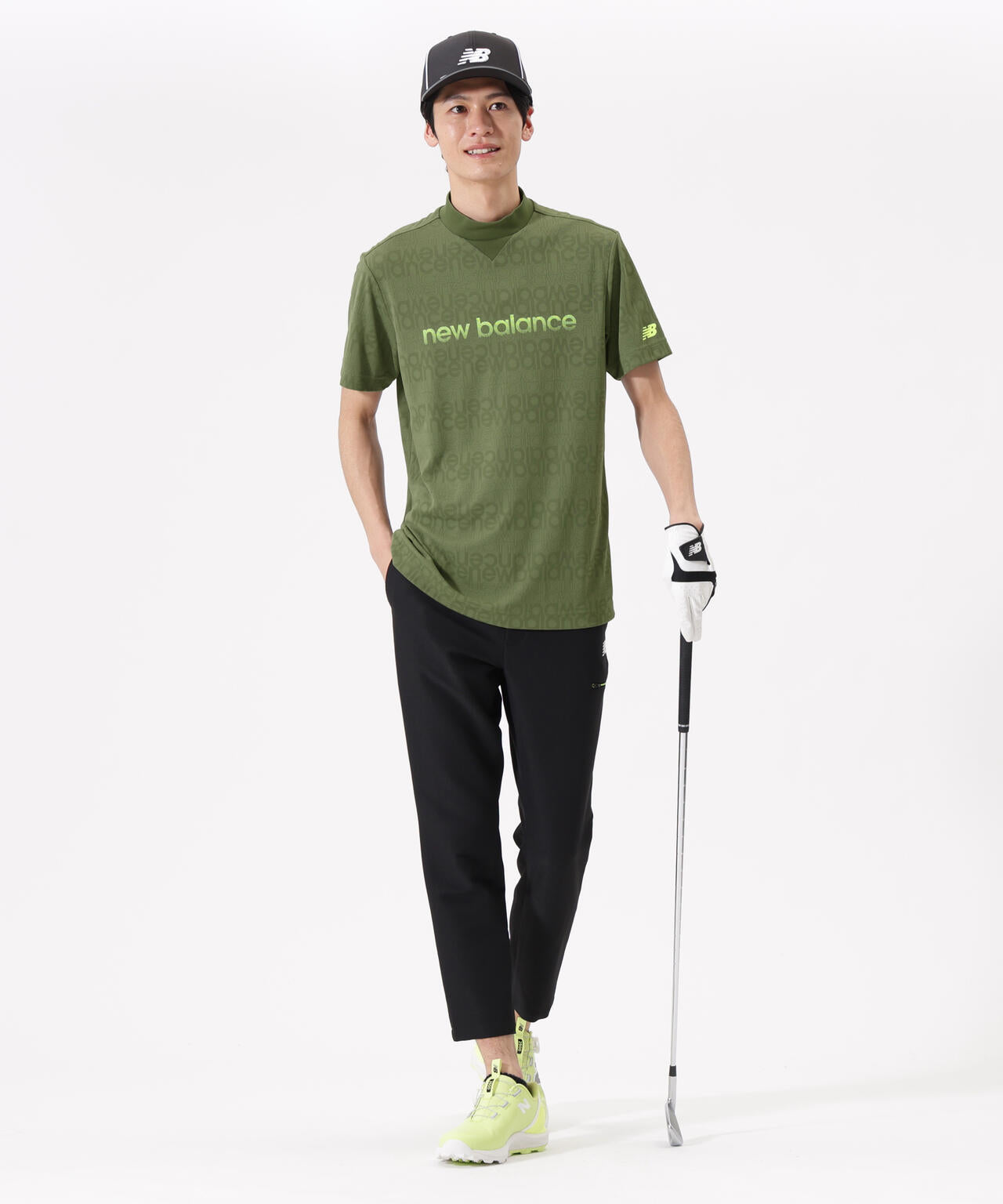 リフレクトロゴボーダー柄 ショートスリーブ モックネック プルオーバー (MENS)