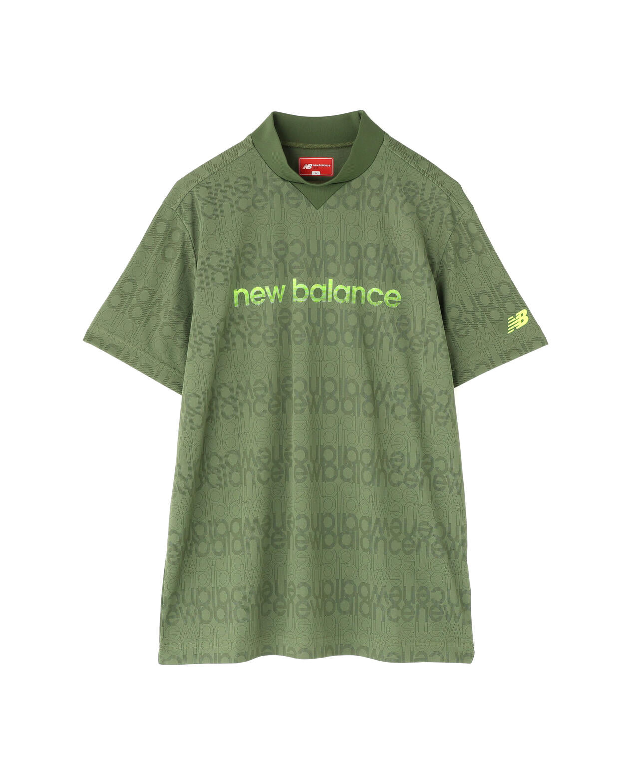 リフレクトロゴボーダー柄 ショートスリーブ モックネック プルオーバー (MENS)