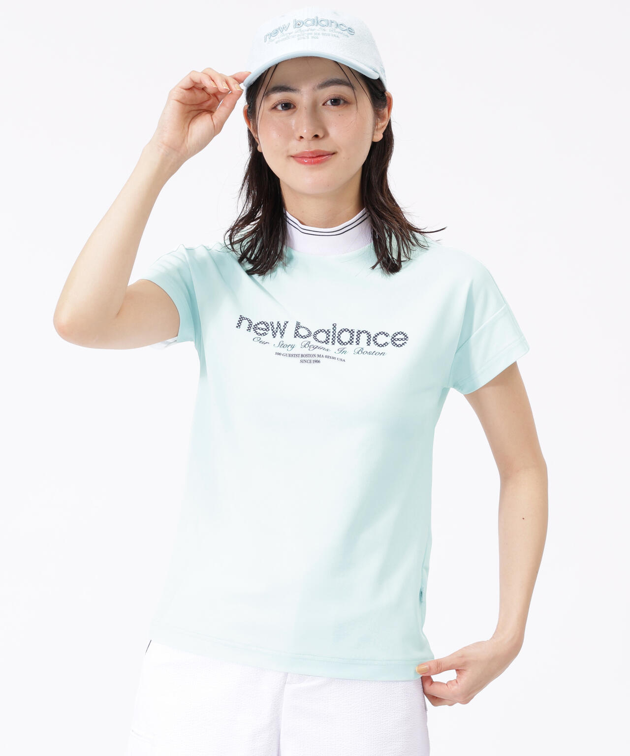 UV 防透 速乾 半袖 モックネック プルオーバー (WOMENS)