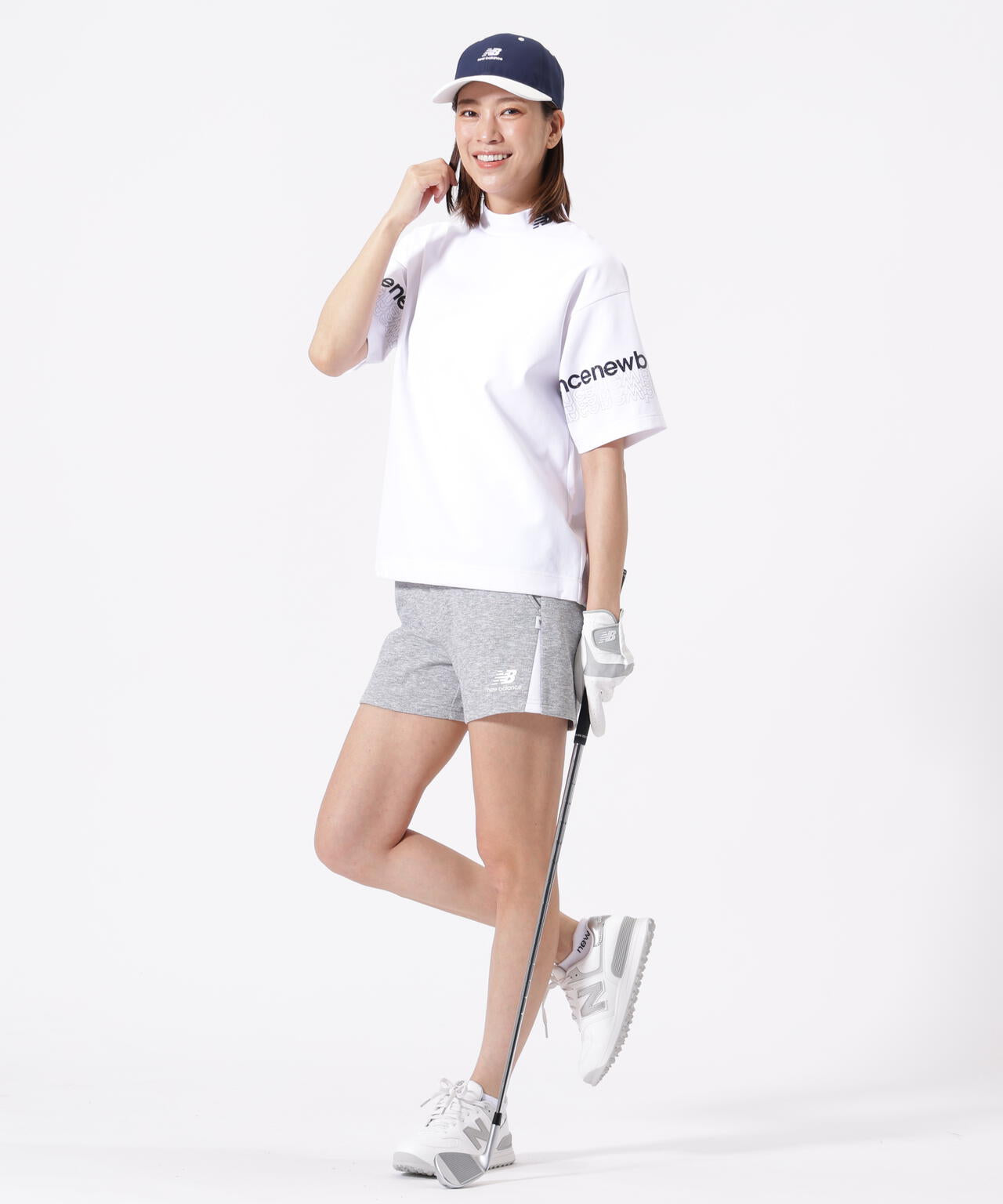 ハーフスリーブ モックネック プルオーバー (WOMENS)