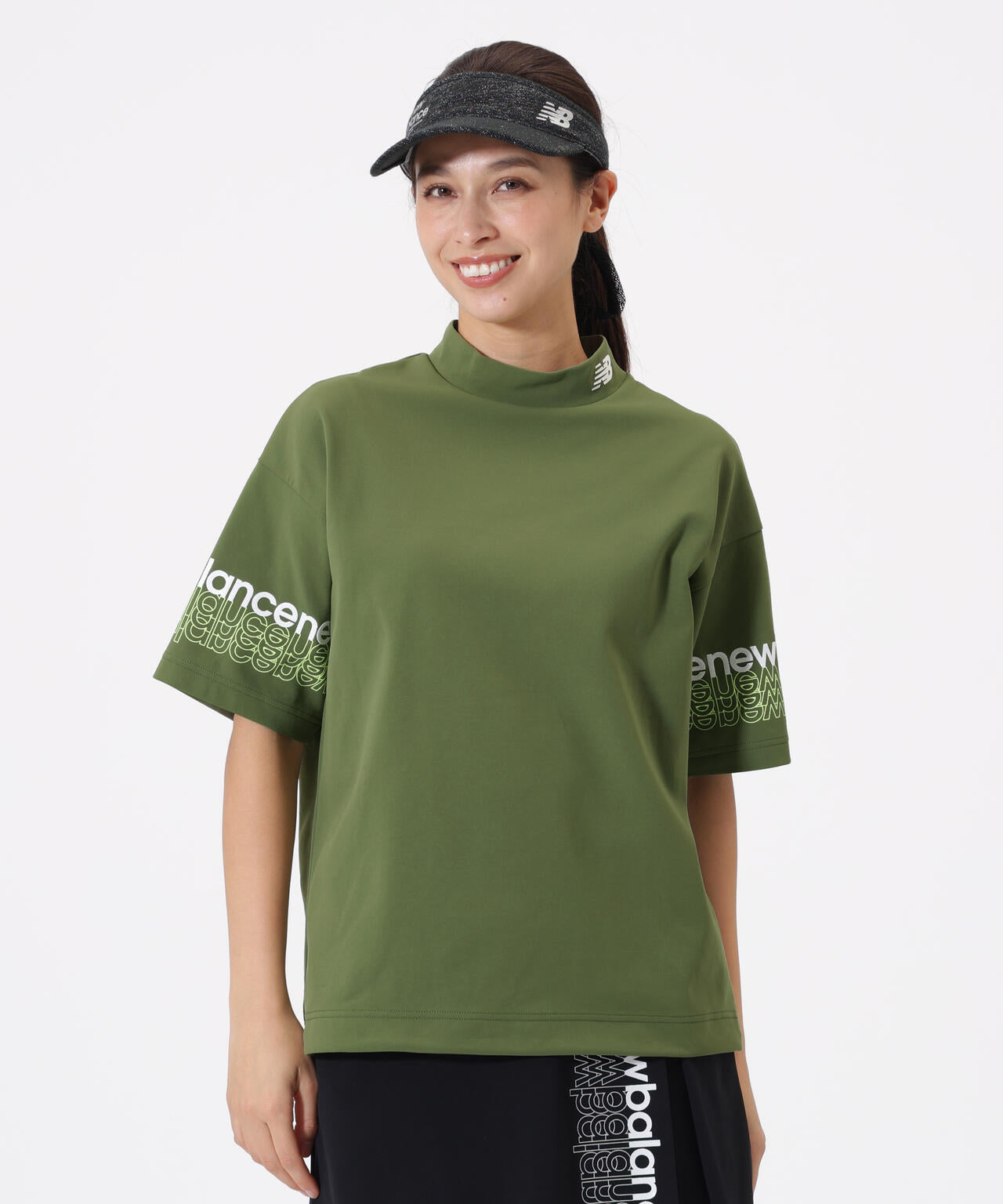 ハーフスリーブ モックネック プルオーバー (WOMENS)