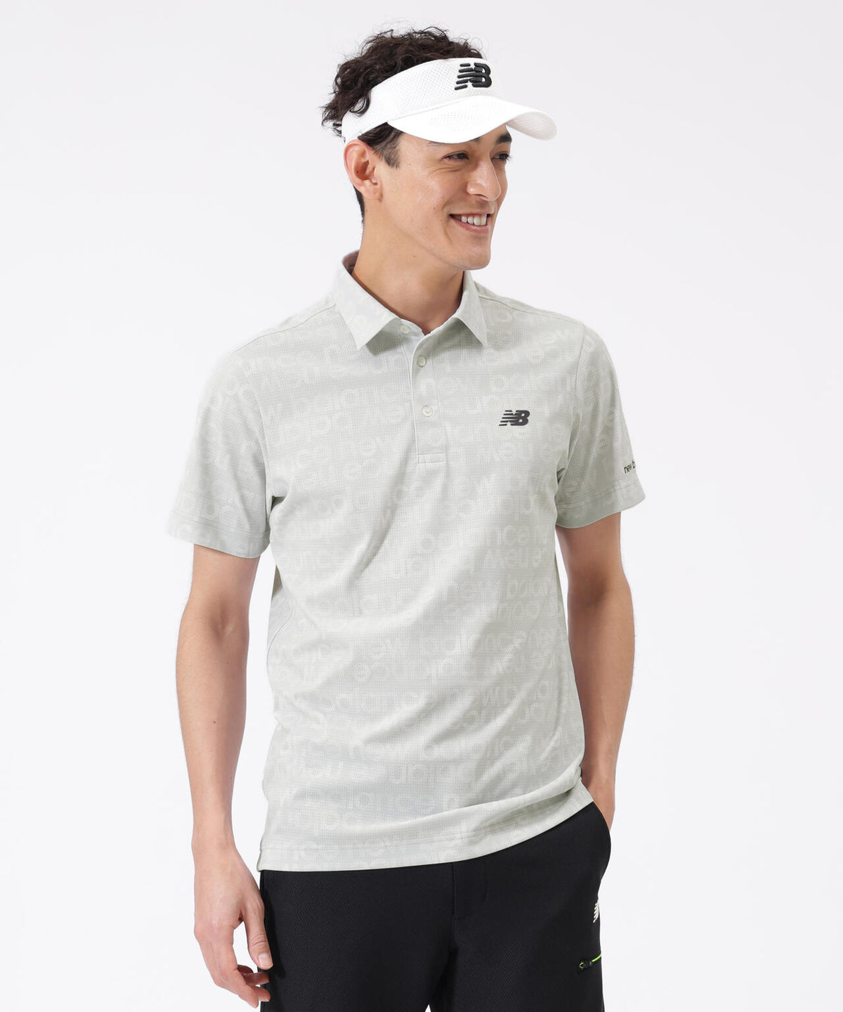グラデーションボーダーロゴ柄 半袖 カラーシャツ (MENS)