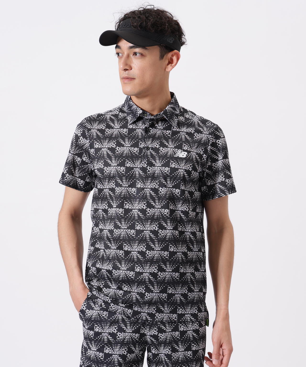 リップルロゴ柄 半袖 カラーシャツ (MENS)