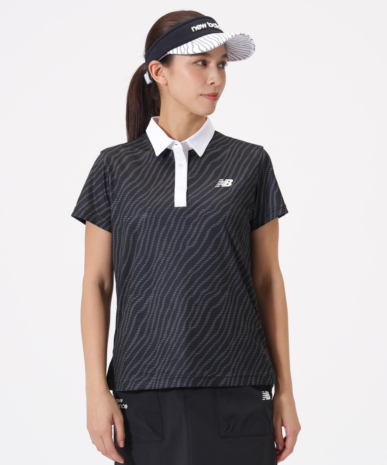 ストライプゼブラ柄 半袖 カラーシャツ (WOMENS)