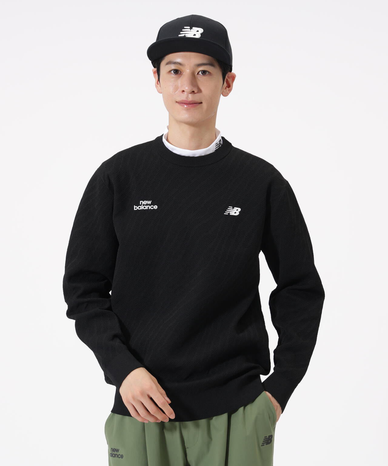 トーナルゼブラ柄 メッシュ ニット プルオーバー (MENS)