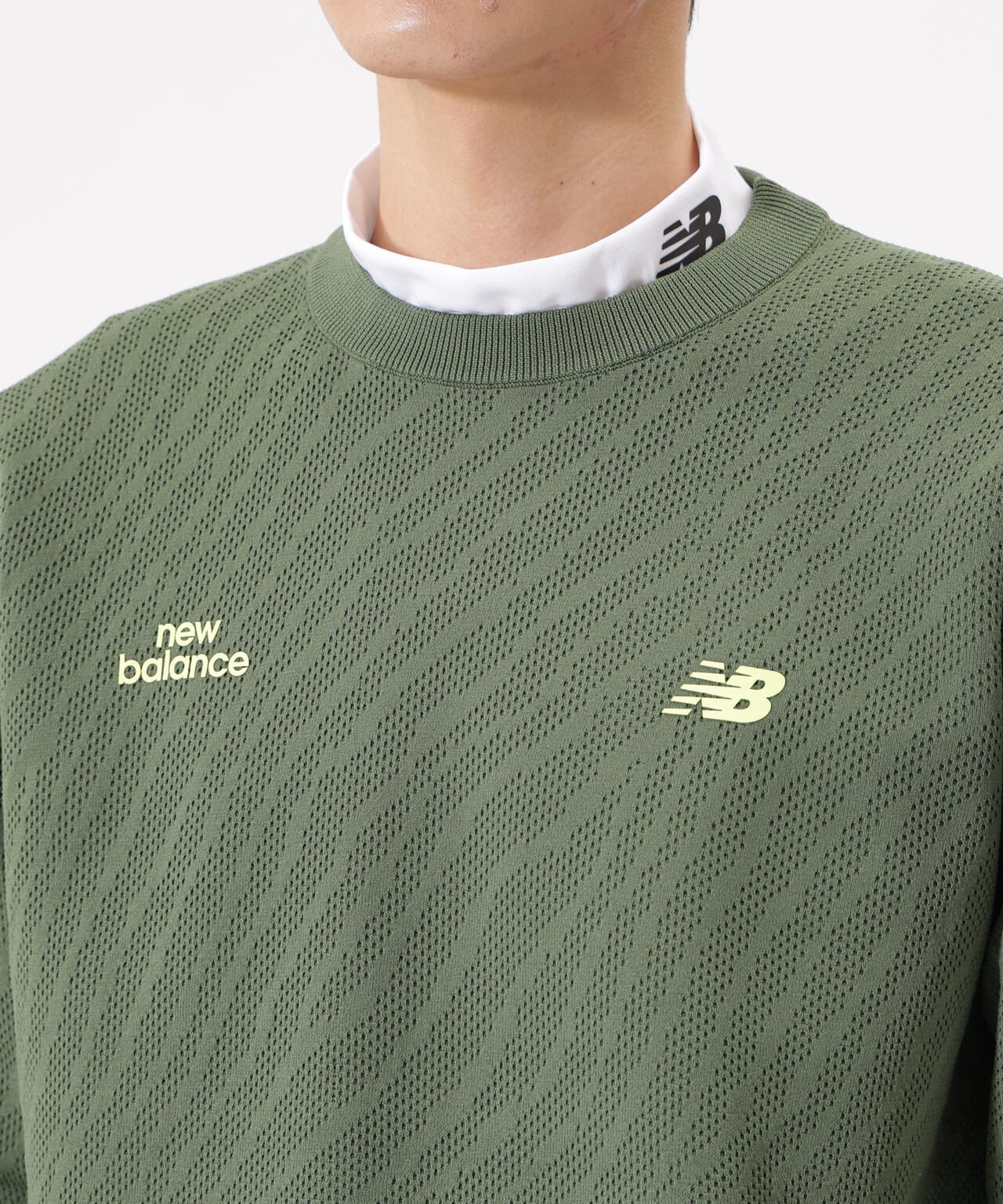 トーナルゼブラ柄 メッシュ ニット プルオーバー (MENS)