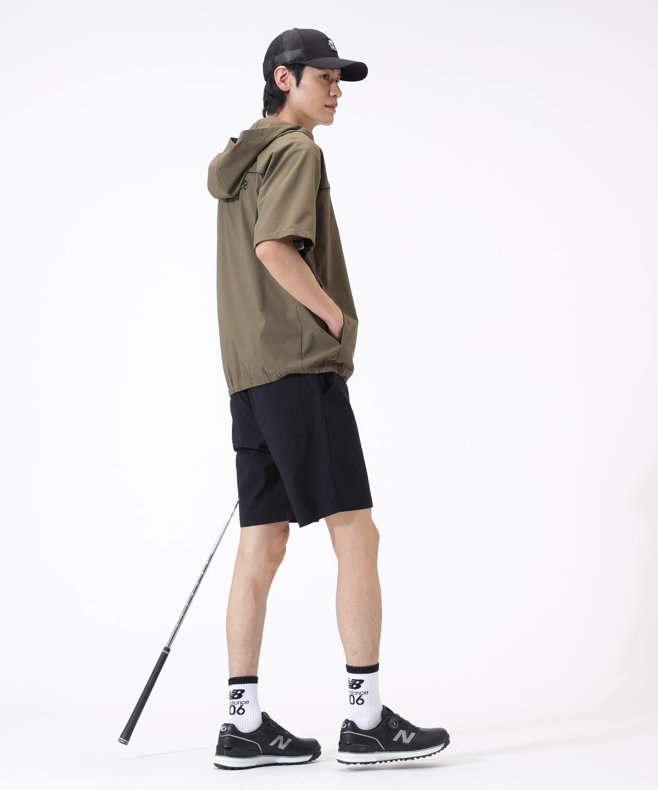 撥水 ハーフジップ プルオーバー フーディー (MENS)