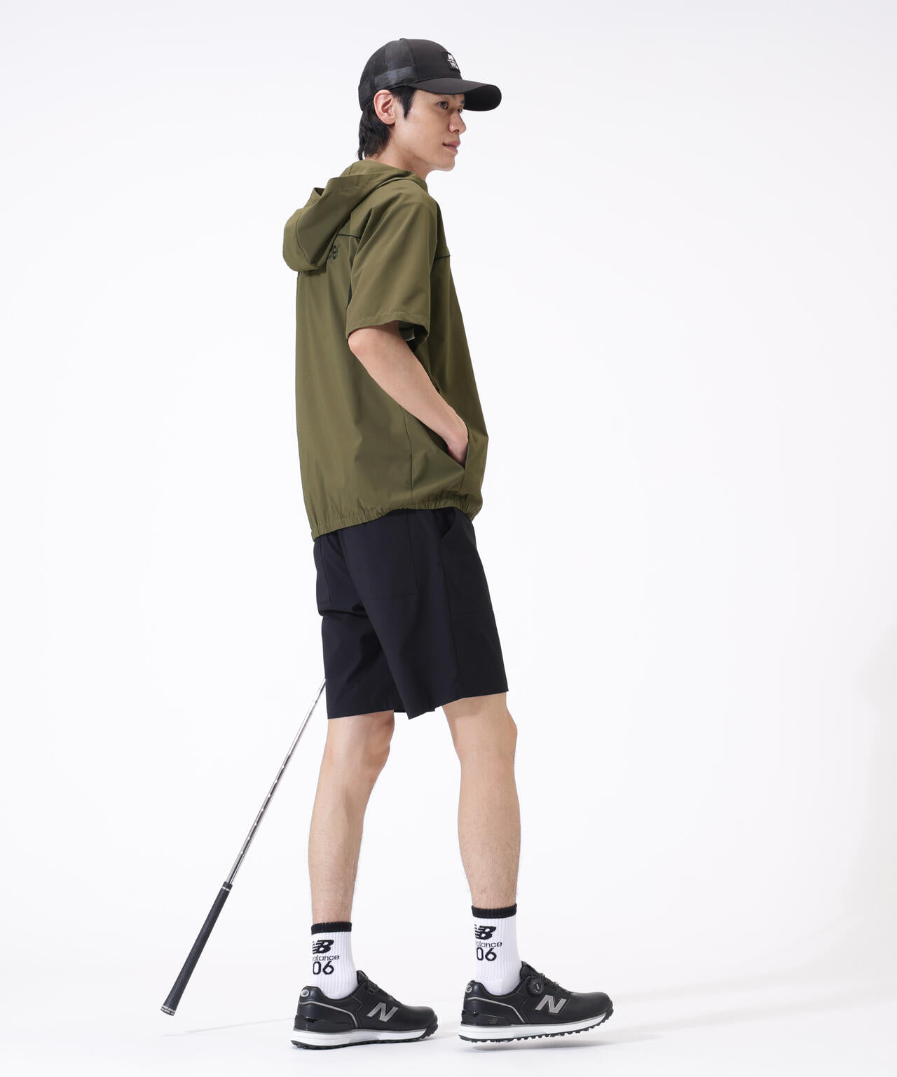 撥水 ハーフジップ プルオーバー フーディー (MENS)