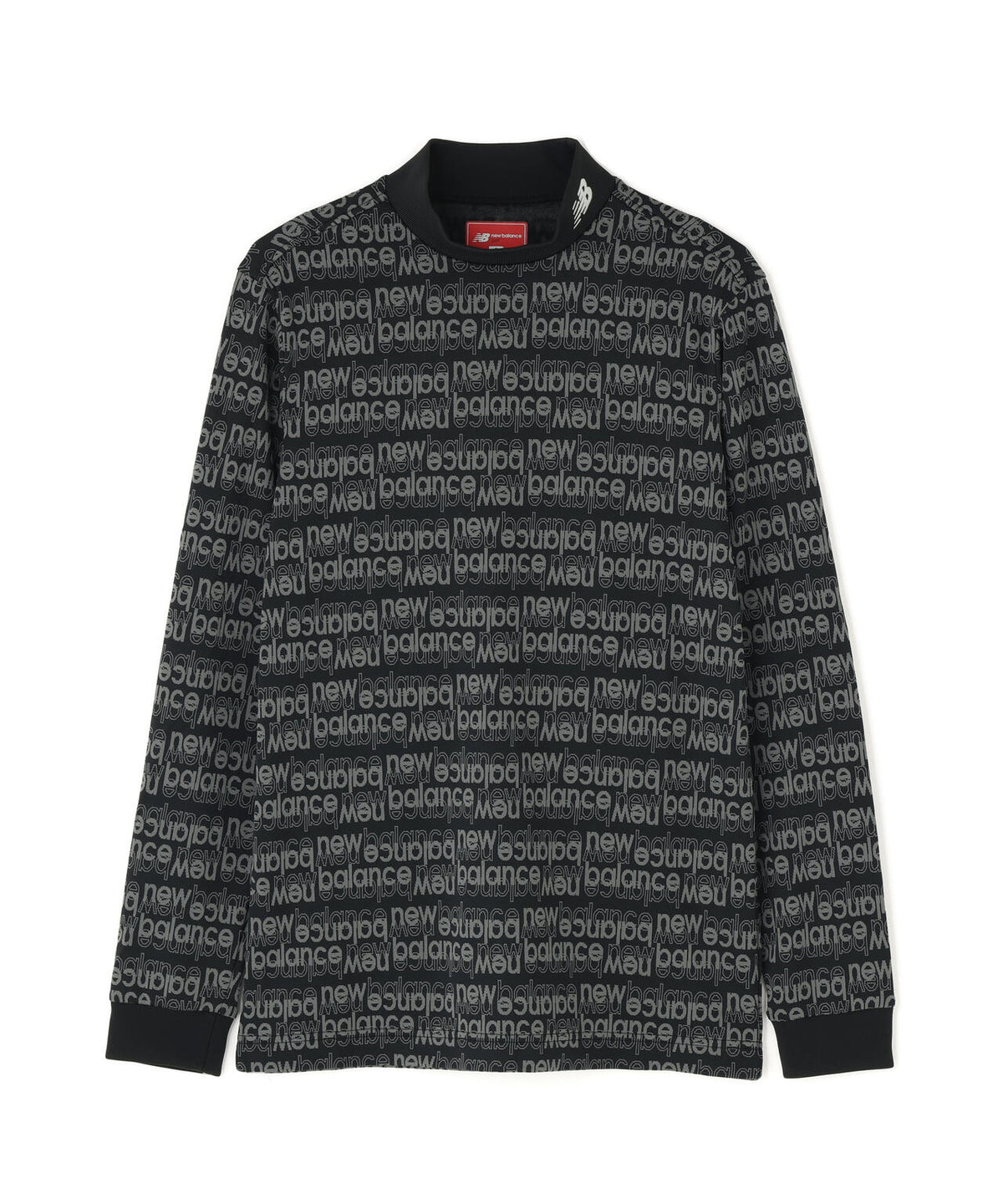 ロゴ総柄 長袖 モックネック プルオーバー (MENS)