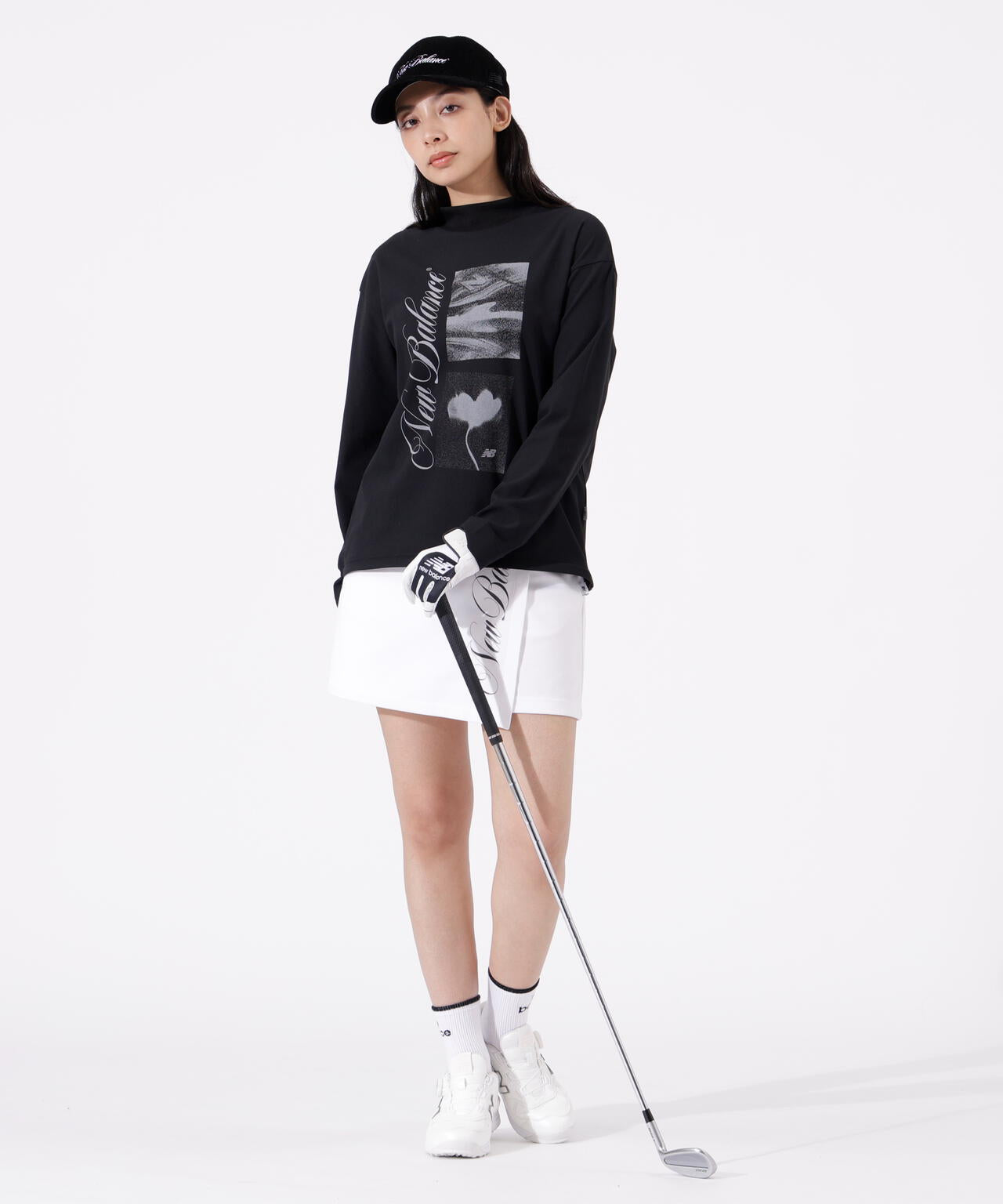 ロゴ×フラワー UV 長袖 モックネック プルオーバー (WOMENS)