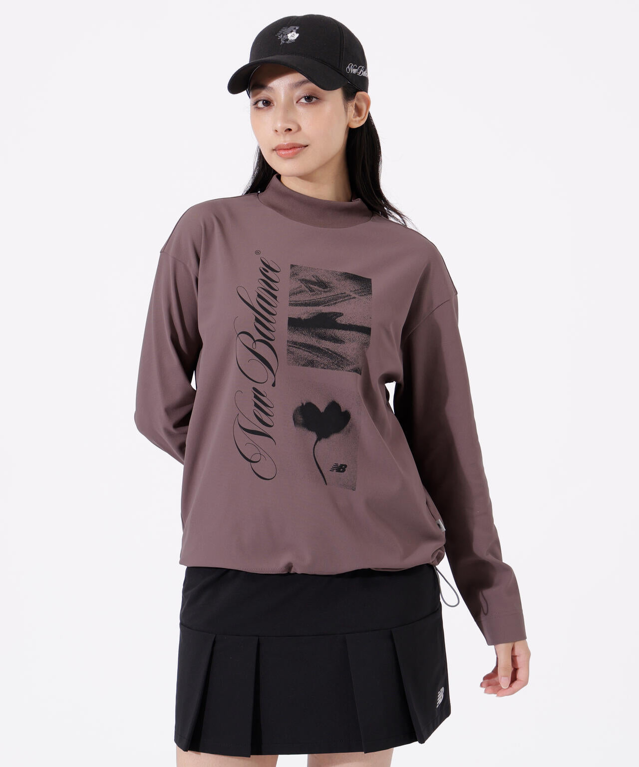 ロゴ×フラワー UV 長袖 モックネック プルオーバー (WOMENS)