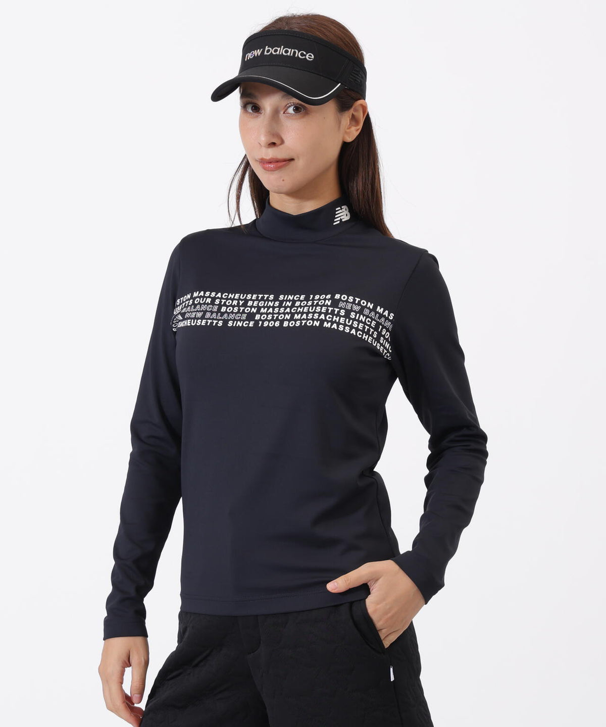 光吸収発熱 長袖 モックネック プルオーバー (WOMENS)