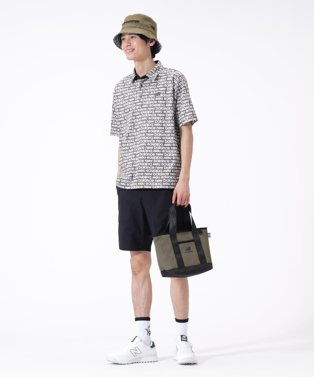 超速乾 総柄 ハーフスリーブ カラーシャツ (MENS)