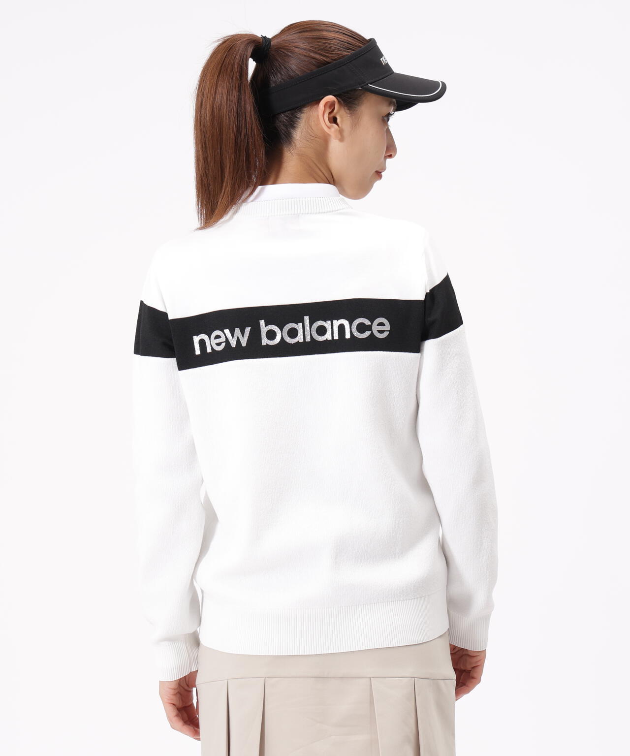ラメロゴ クルーネック ニット プルオーバー (WOMENS)