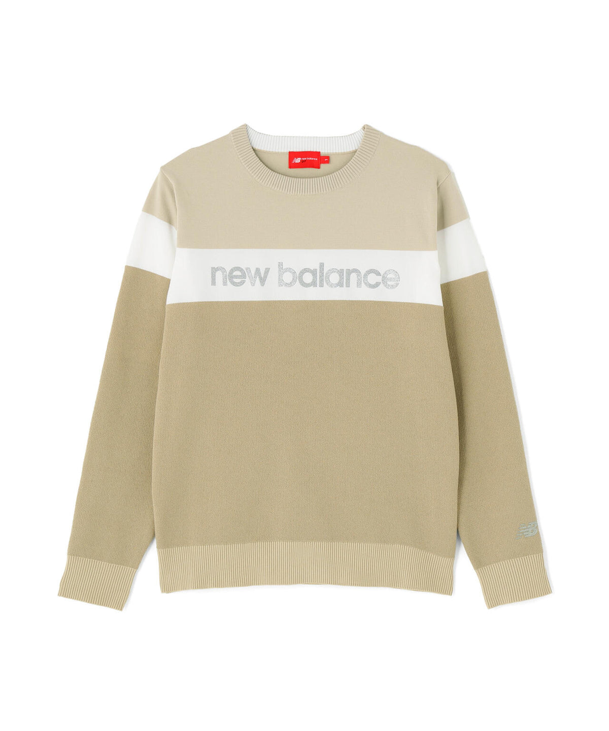 ラメロゴ クルーネック ニット プルオーバー (WOMENS)