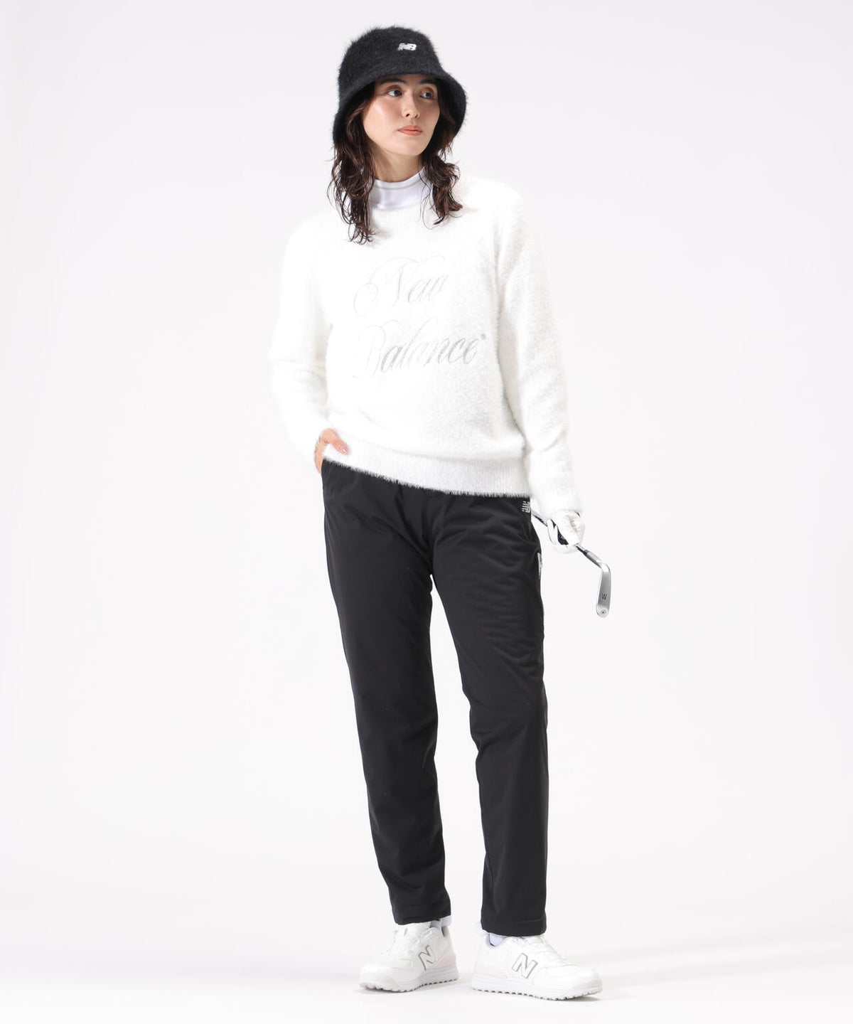 フェザーヤーン クルーネック ニット プルオーバー (WOMENS)