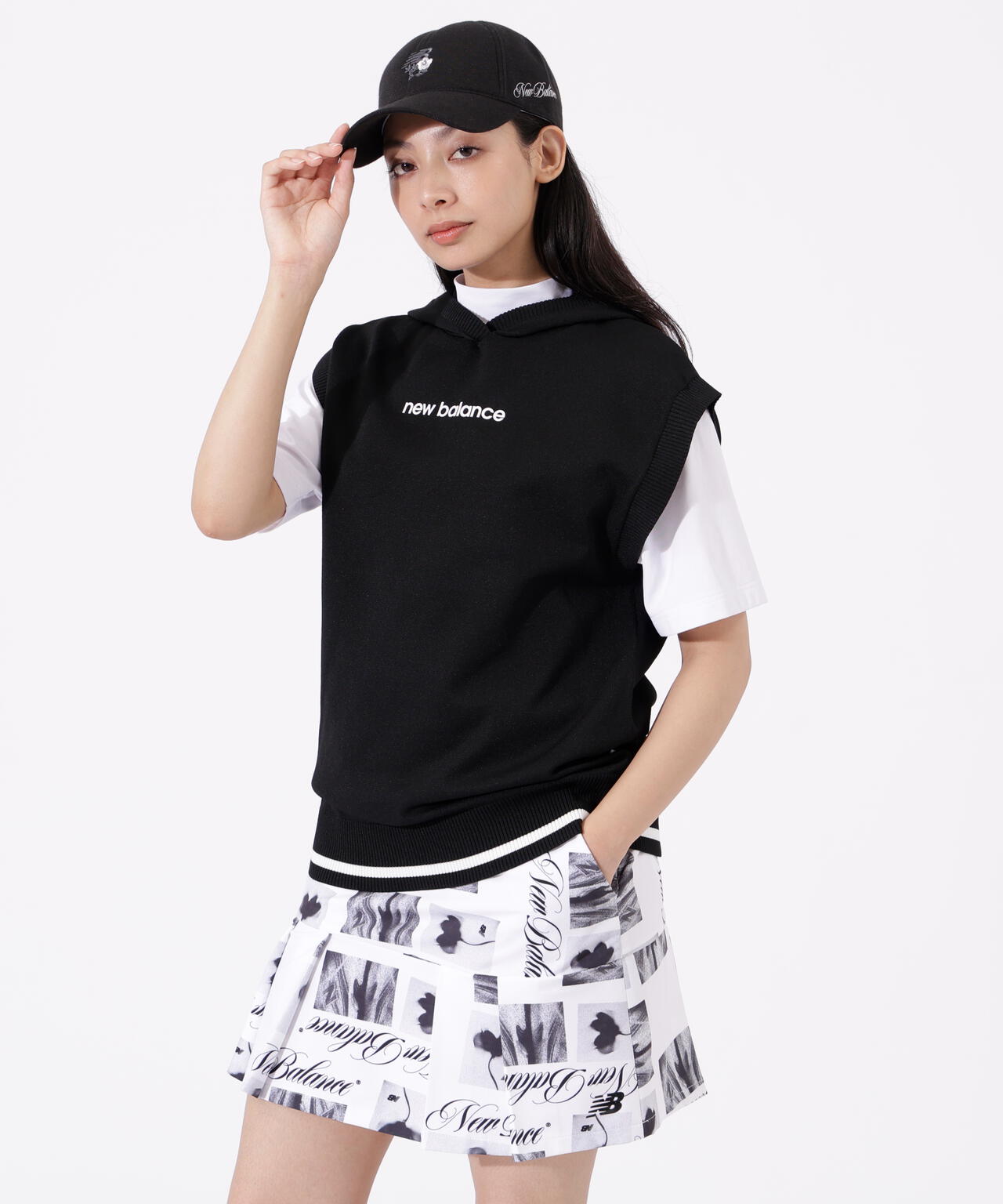 スリーブレス ニット フーディー (WOMENS)