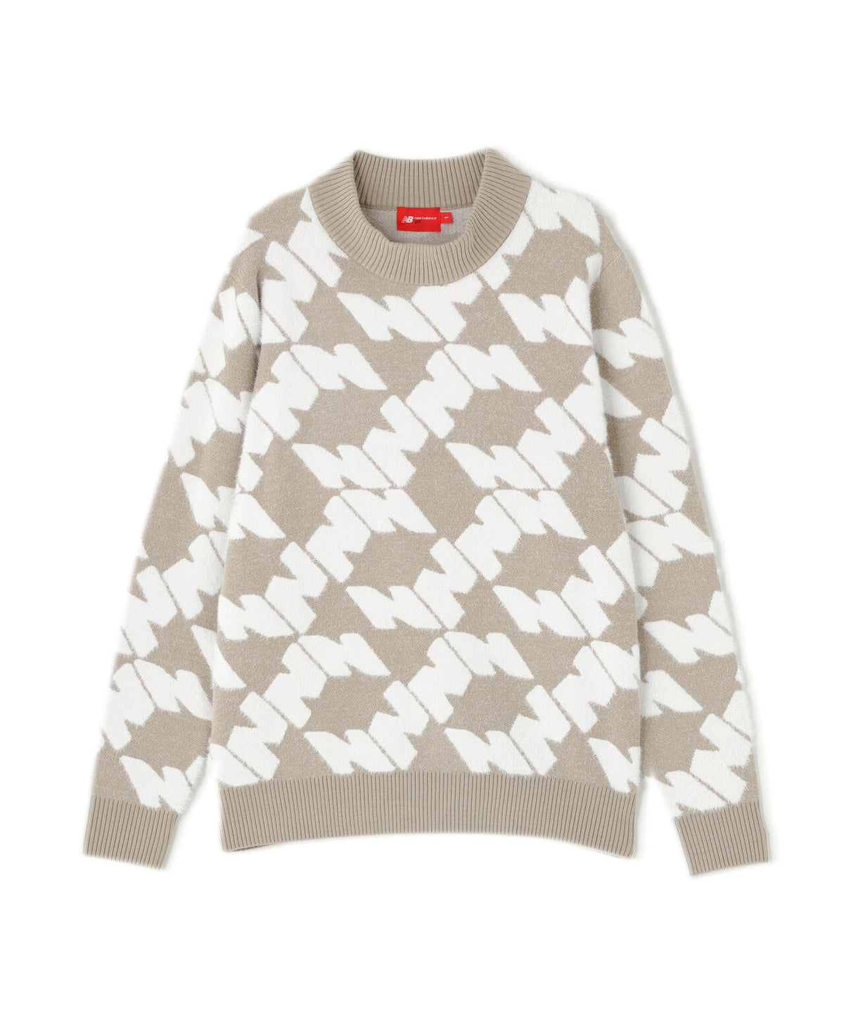 Nサークル柄 モックネック ニット プルオーバー (WOMENS)