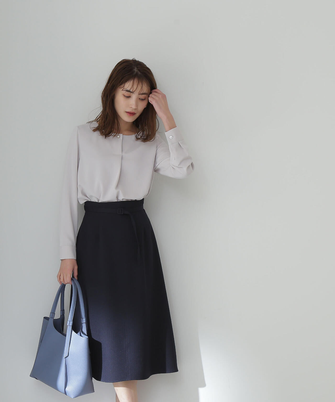 ベルト付きフレアスカート