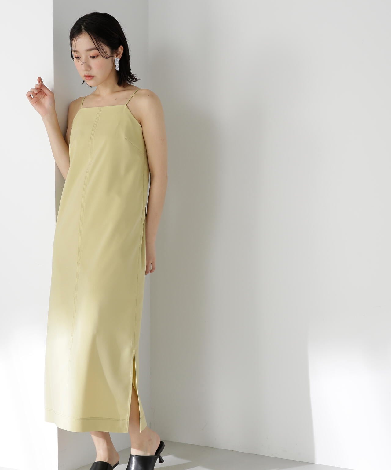 【Oggi掲載】<ステッチワークセットアップ>Iラインキャミワンピ