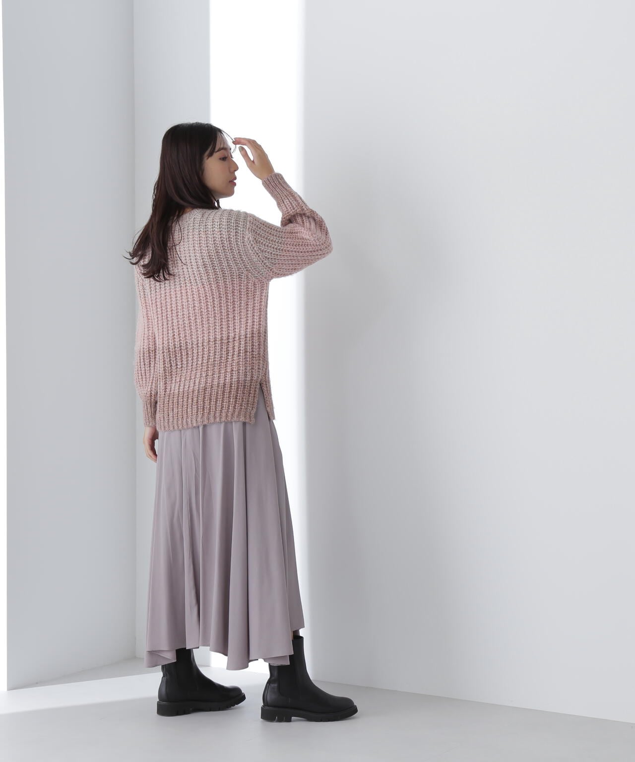 カラーブロックラメニット