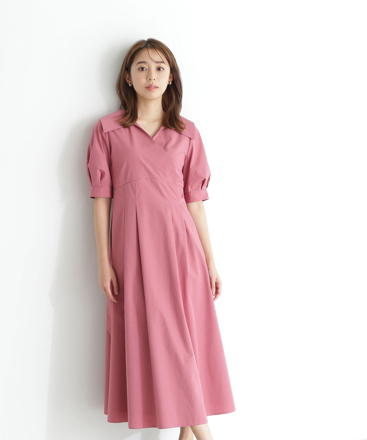カシュクールシャツワンピース*