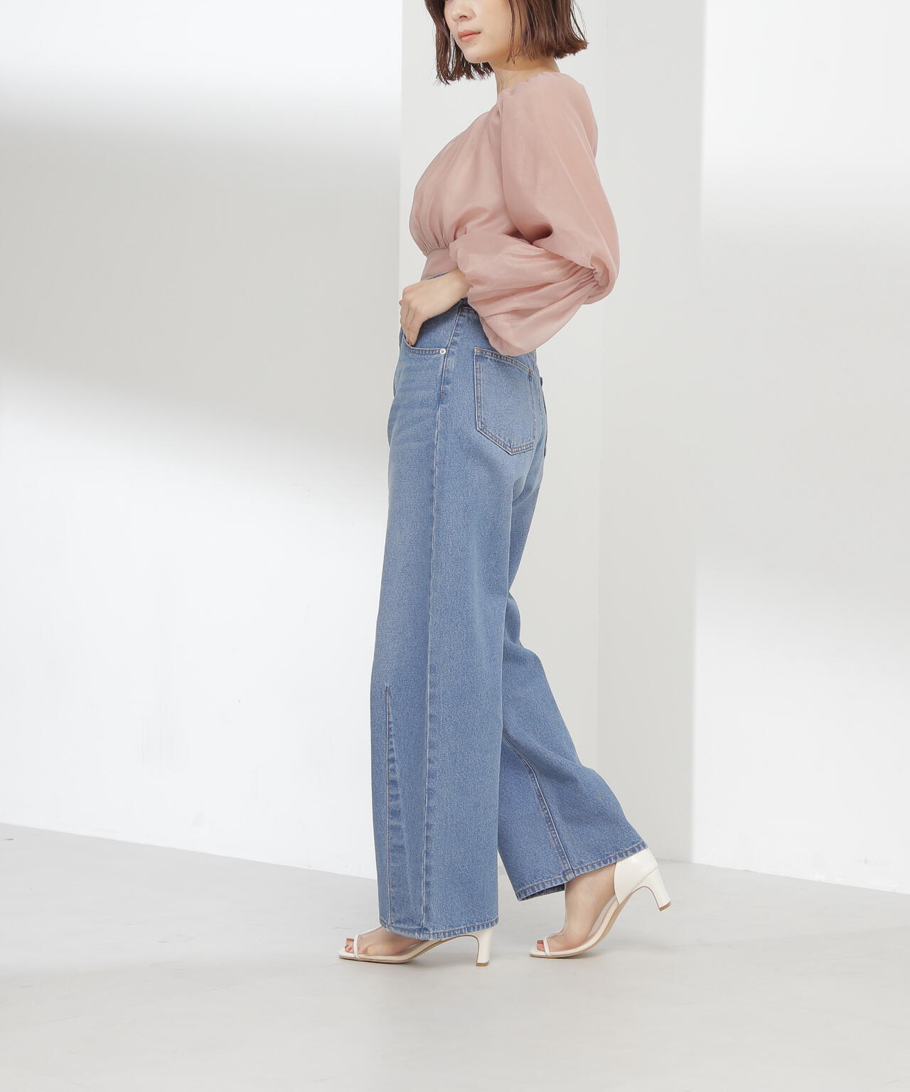 バレルラインデニムパンツ*