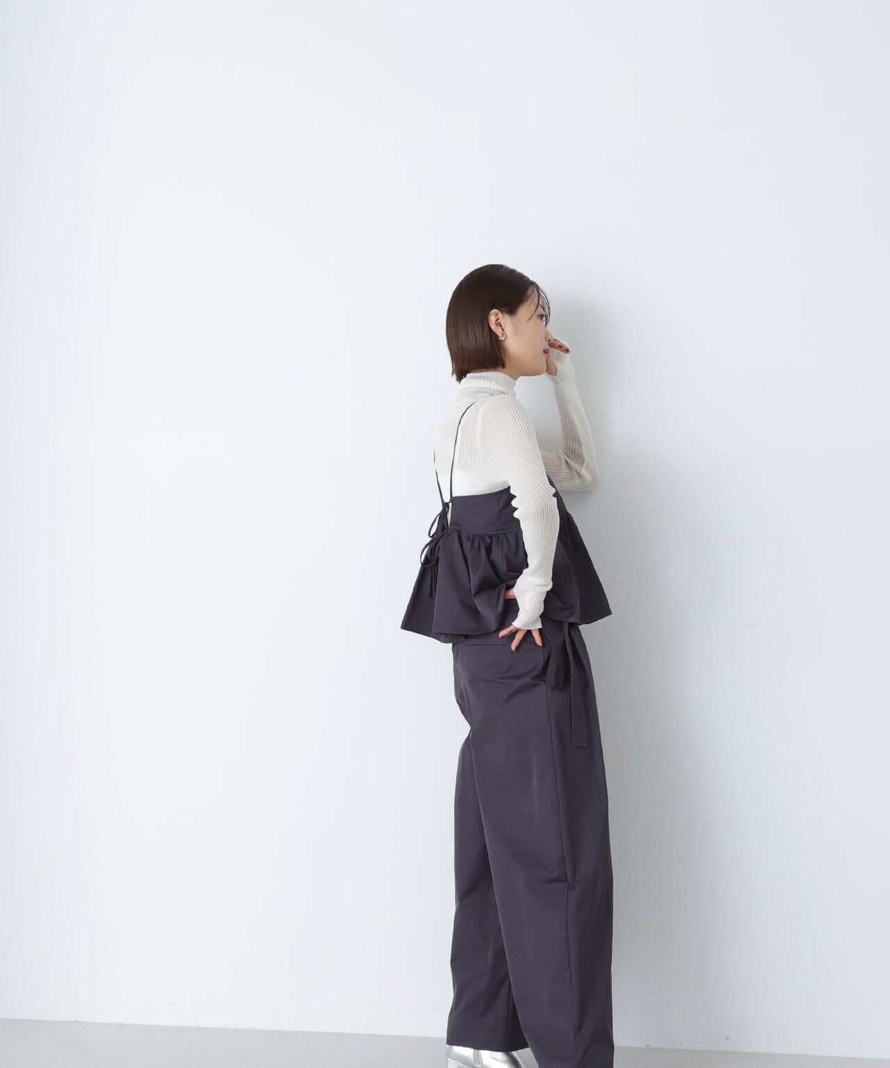 ベルテッドワイドパンツ*