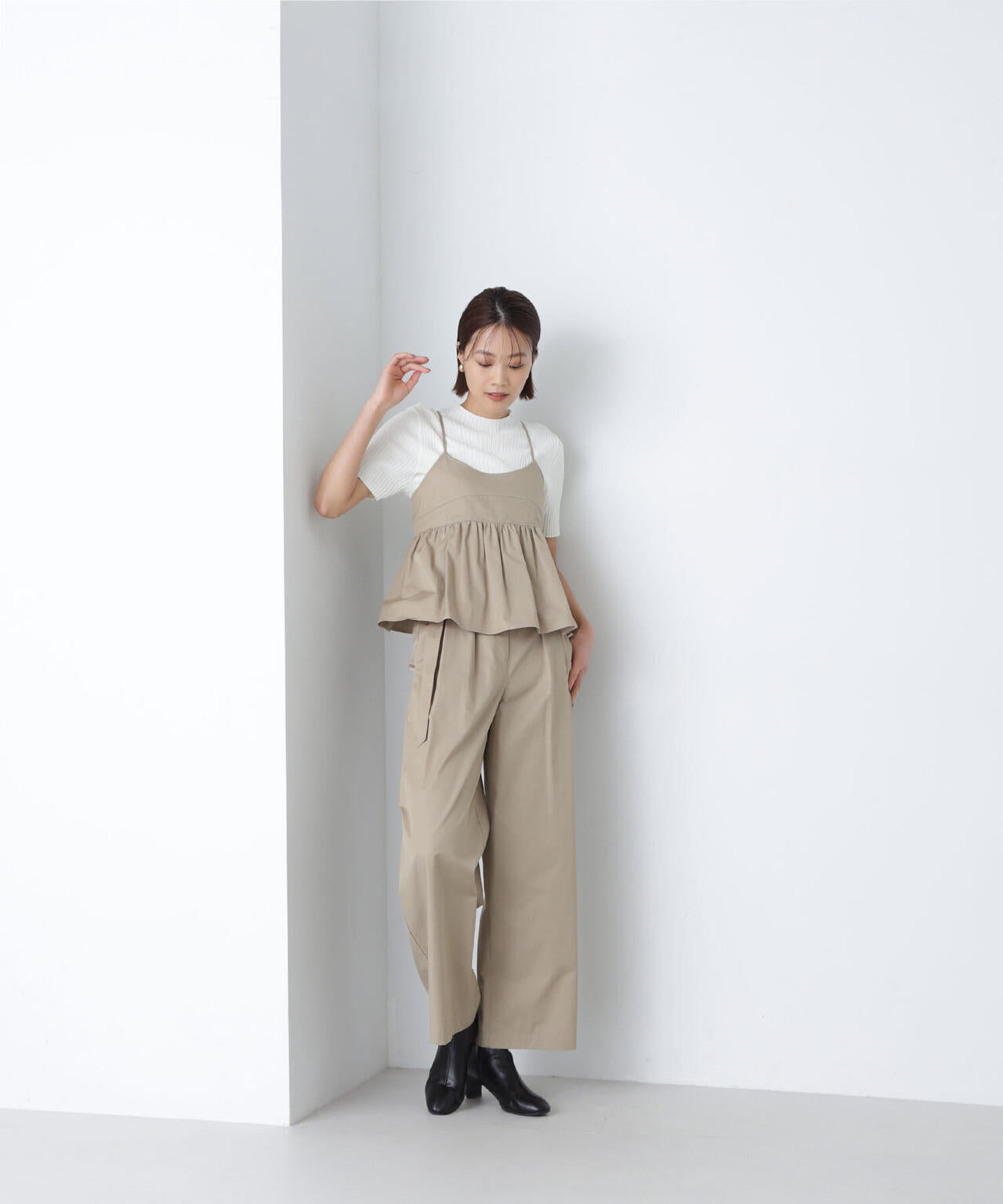 ベルテッドワイドパンツ*