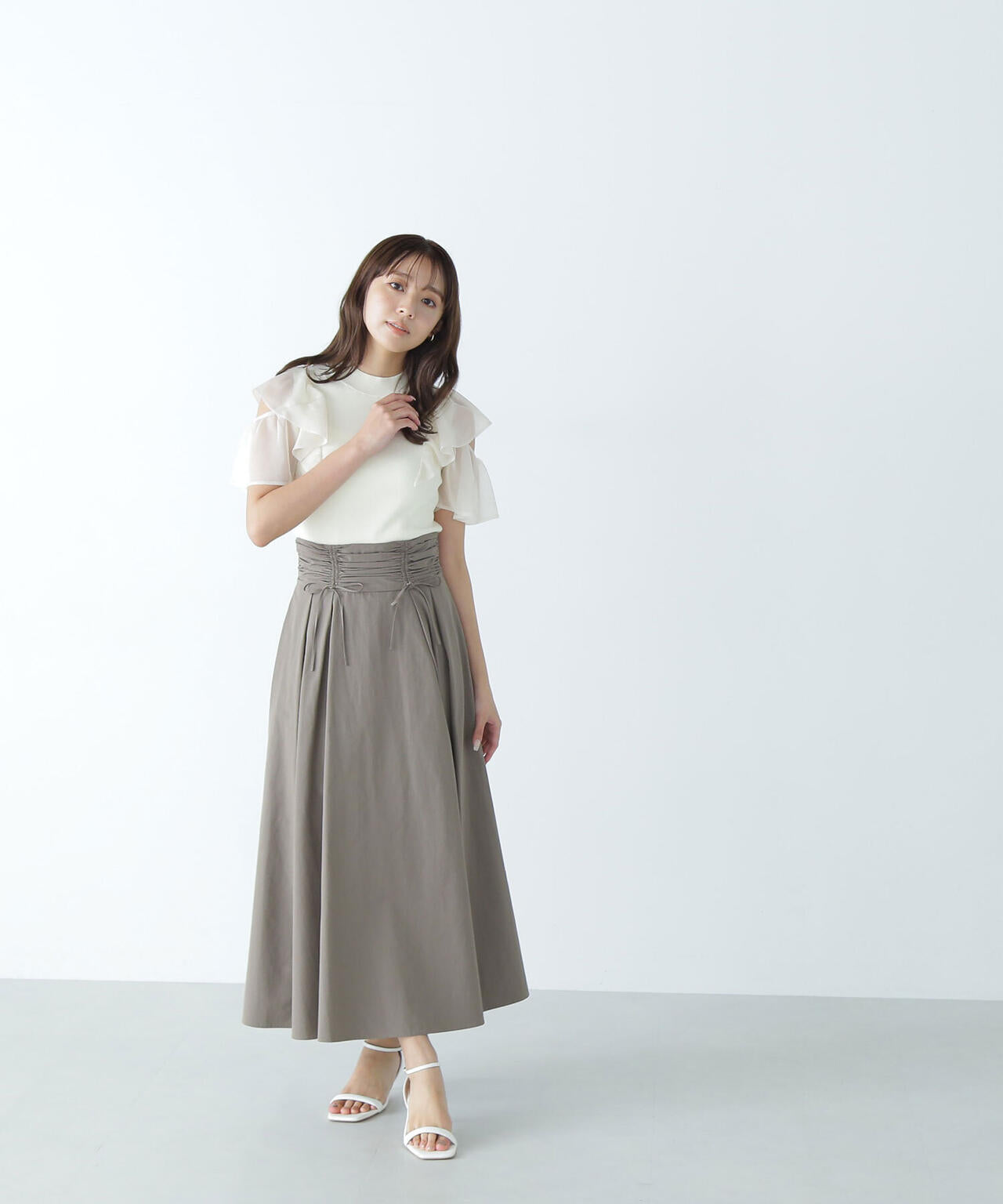 ラッフルシアースリーブニット*