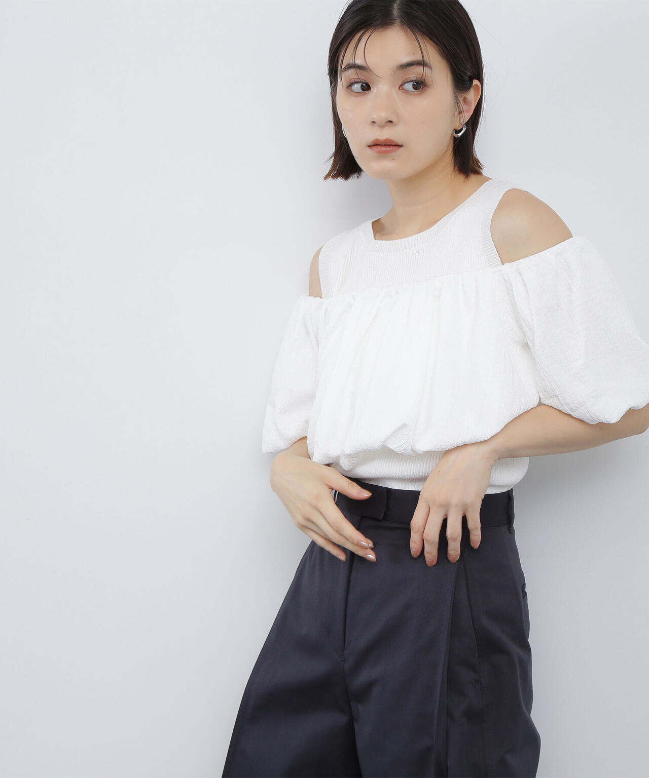レイヤードオフショルニット*